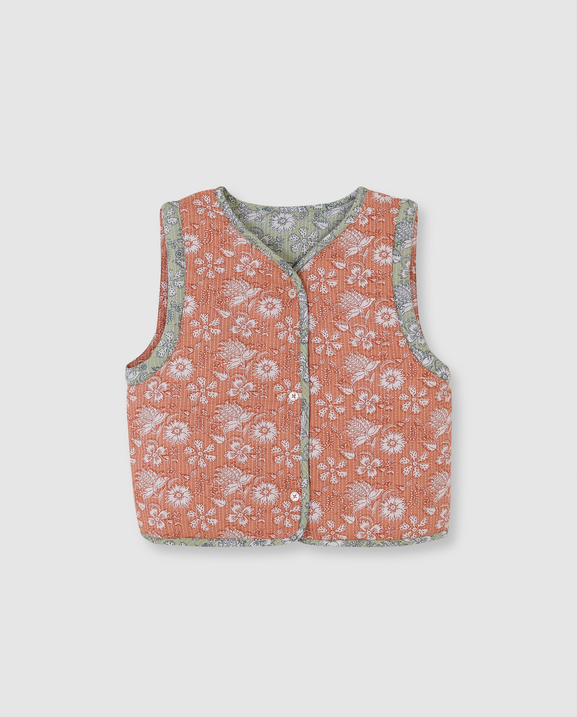 Colete Reversível Acolchoado Verde-3