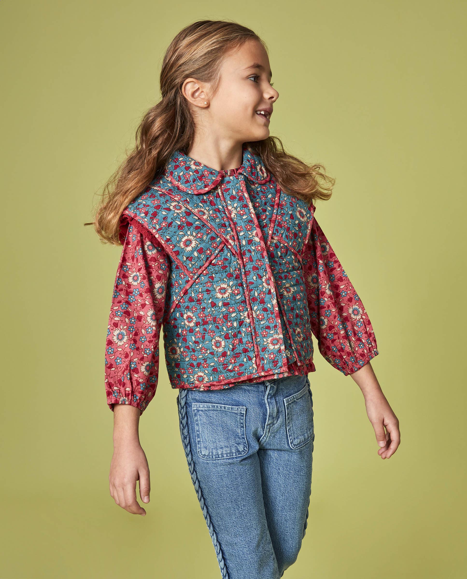 Colete Infantil Acolchoado Azul Royal-5