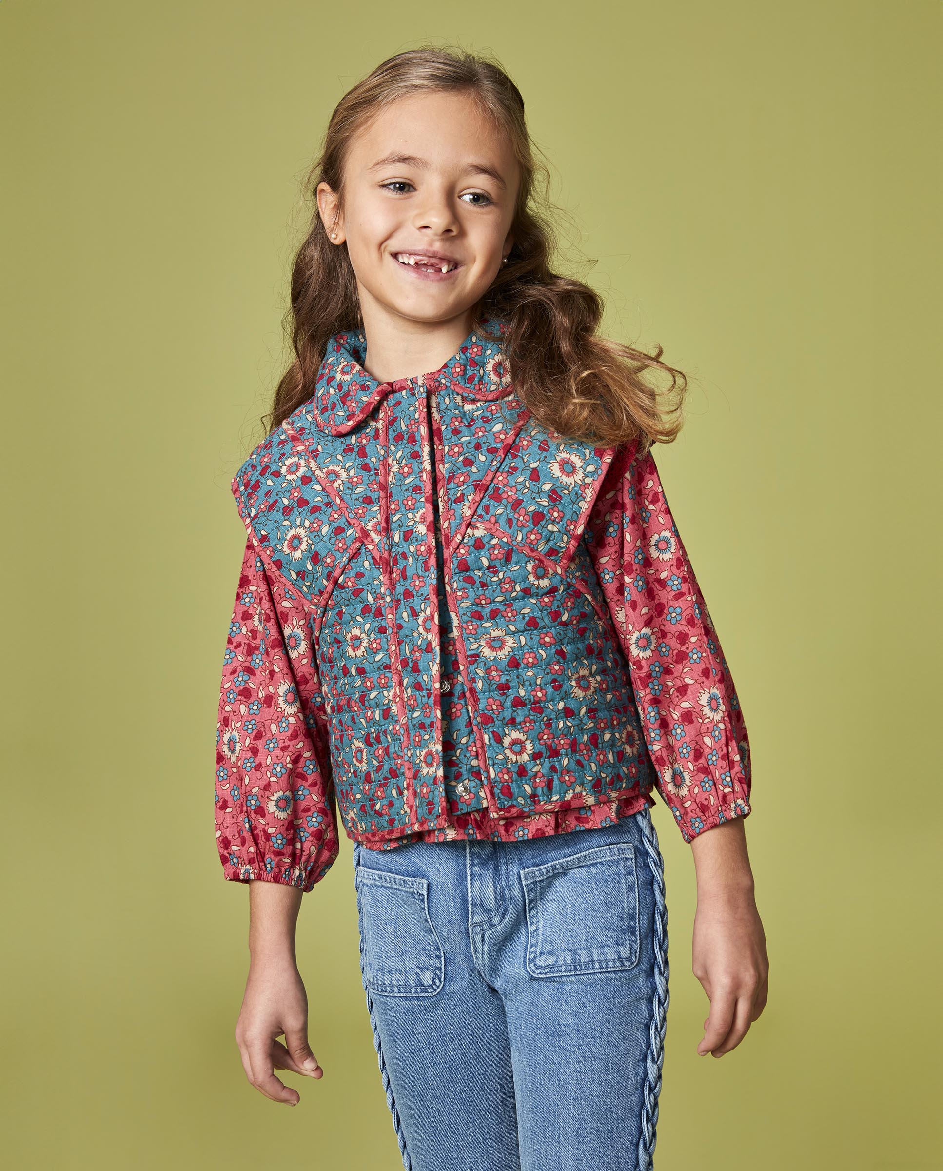 Colete Infantil Acolchoado Azul Royal-6