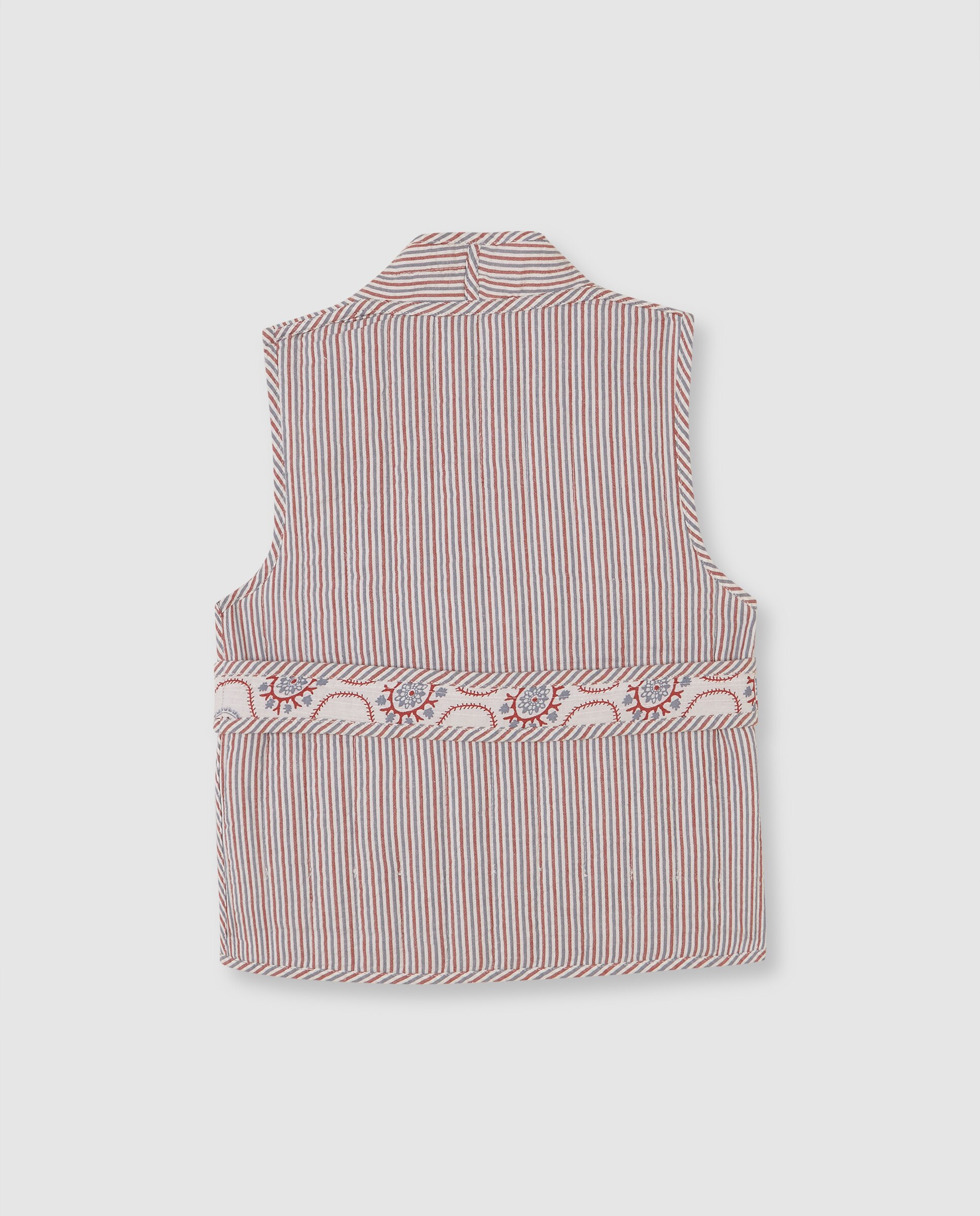 Colete Infantil Acolchoado Estampado Reversível Branco-marfim-4