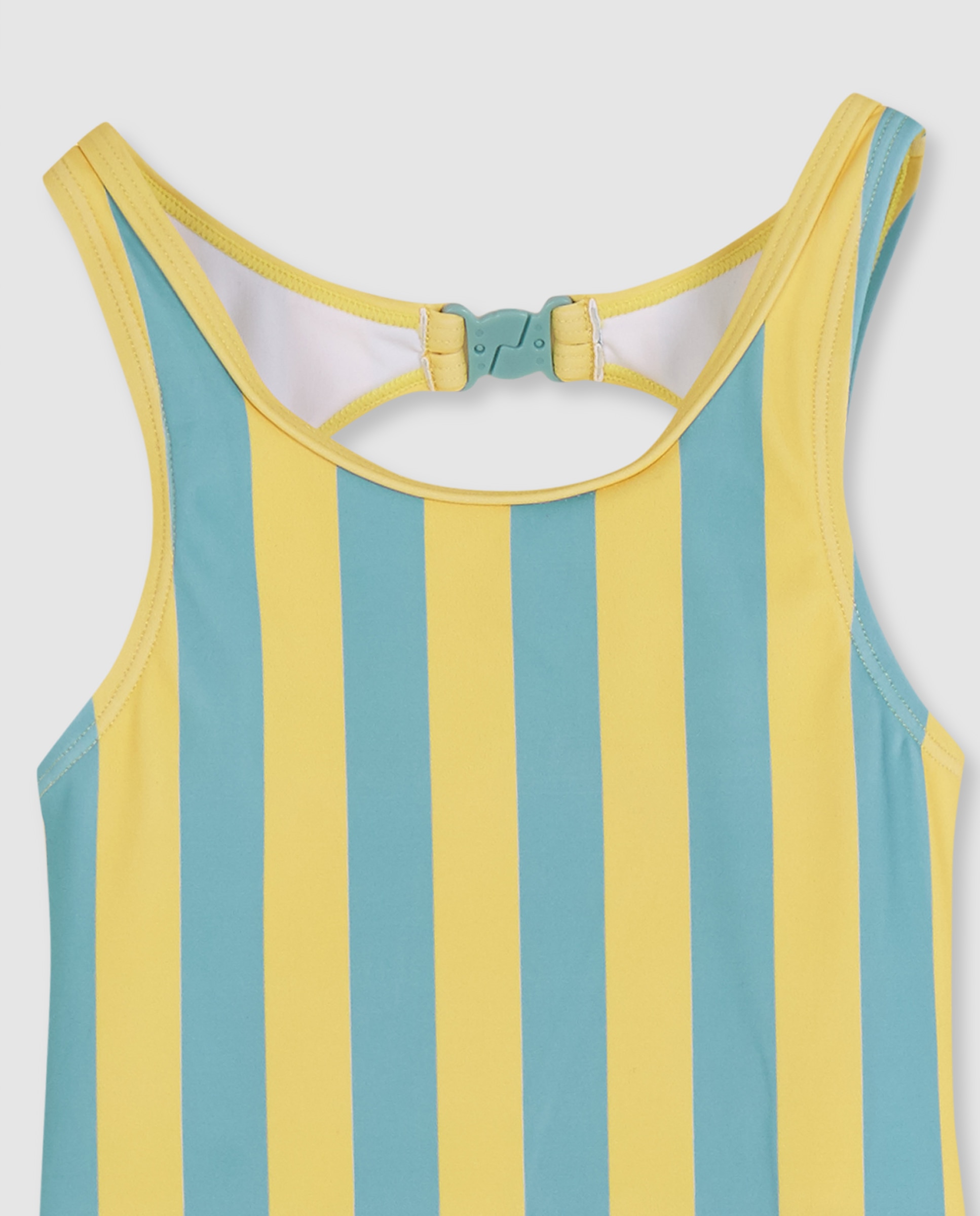 Fato de Banho Infantil Às Riscas Azul-celeste-3