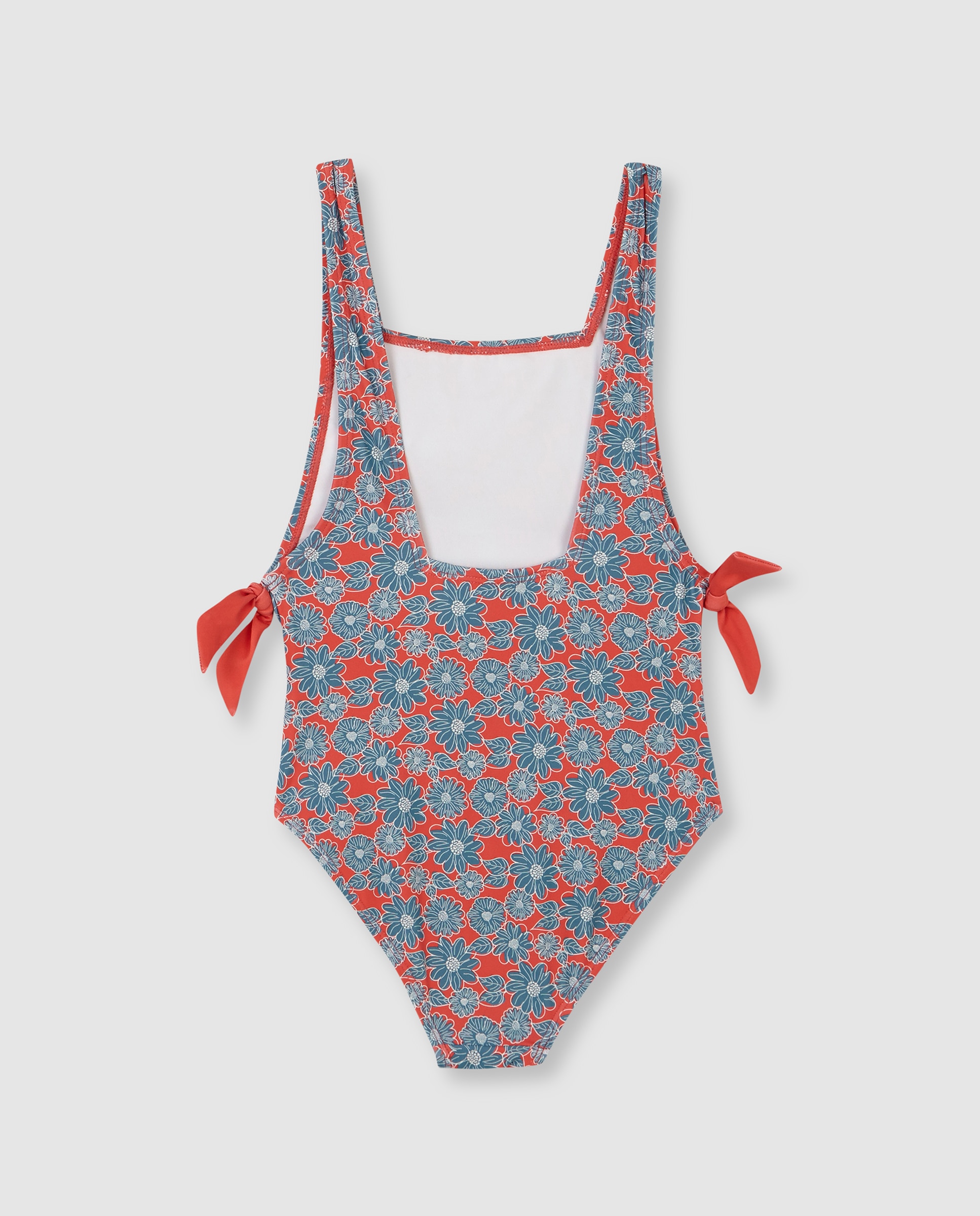 Fato de Banho Infantil com Flor Grande Gocco Vermelho / Azul-marinho-2
