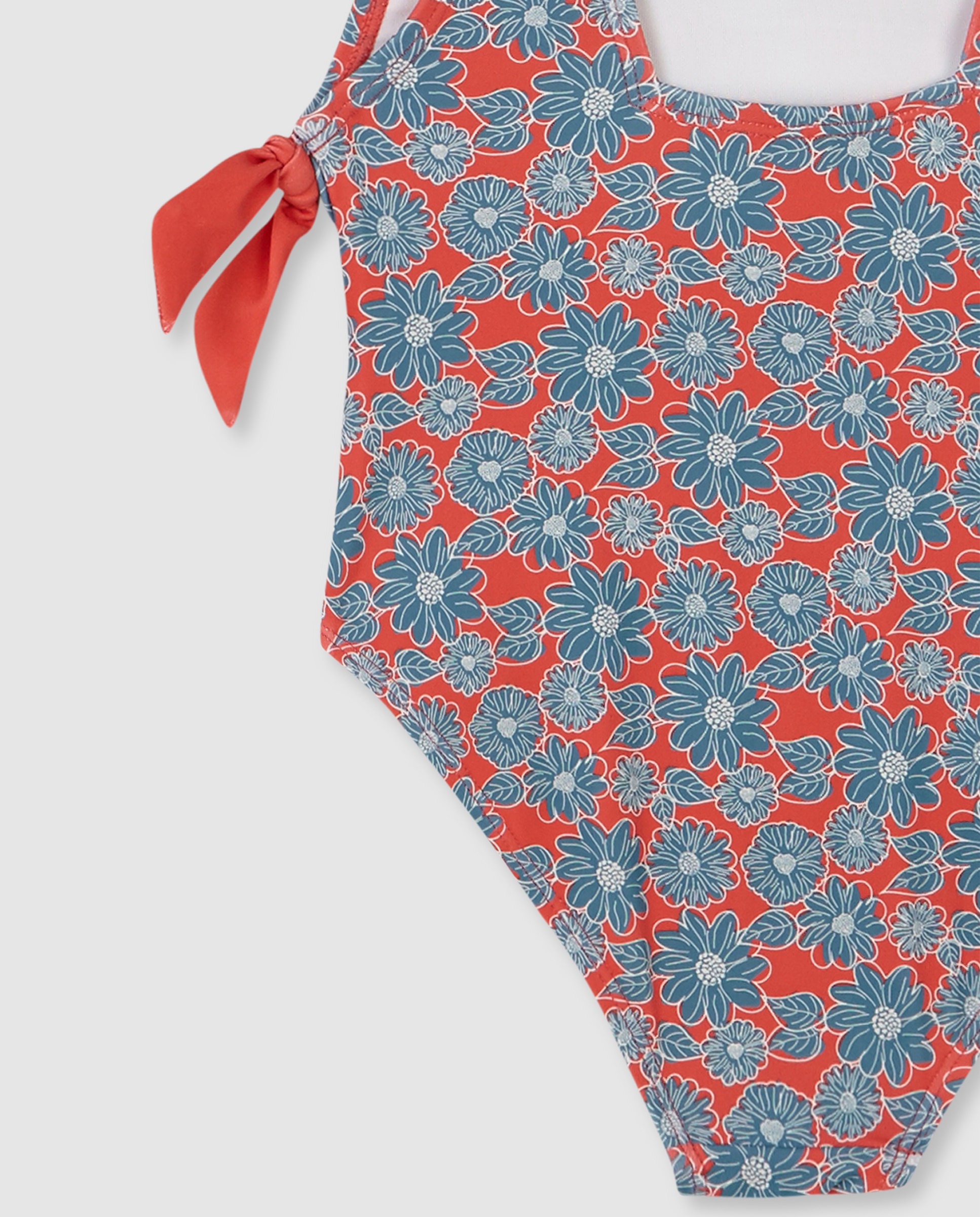 Fato de Banho Infantil com Flor Grande Gocco Vermelho / Azul-marinho-4
