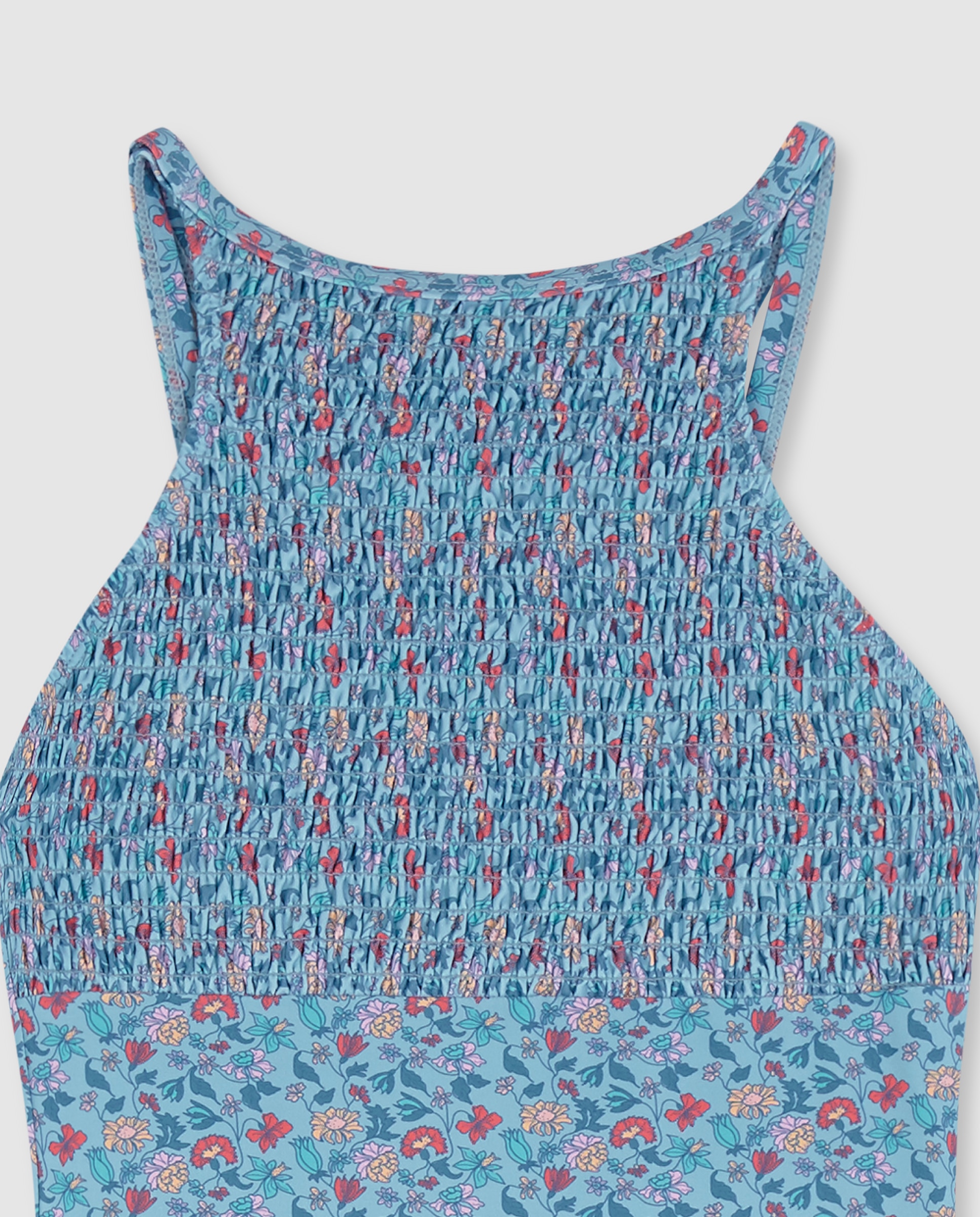 Fato de Banho Infantil com Estampado Flores Gocco Azul-claro-3