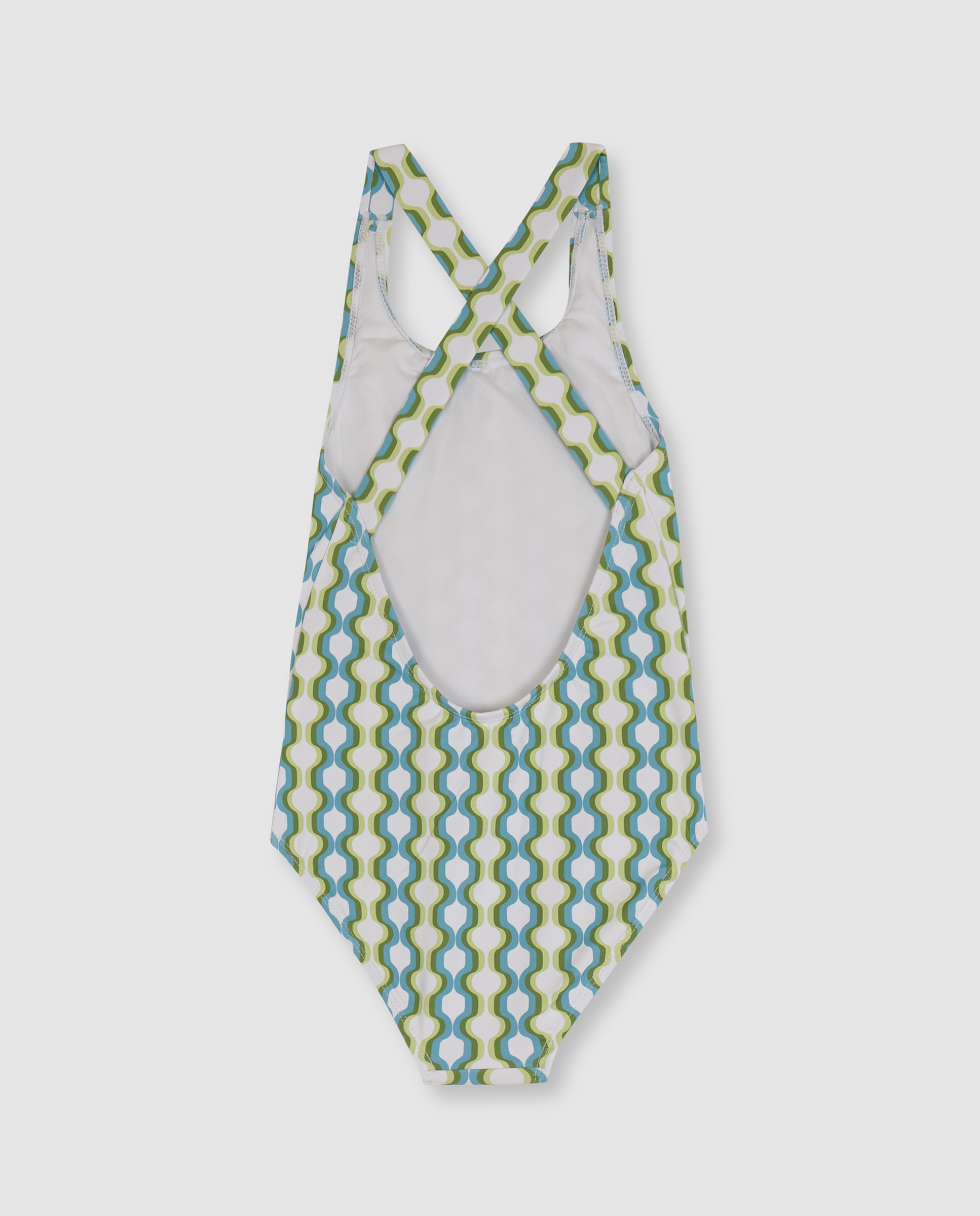Fato de Banho Infantil com Estampado Geométrico Gocco Azul / Verde-2