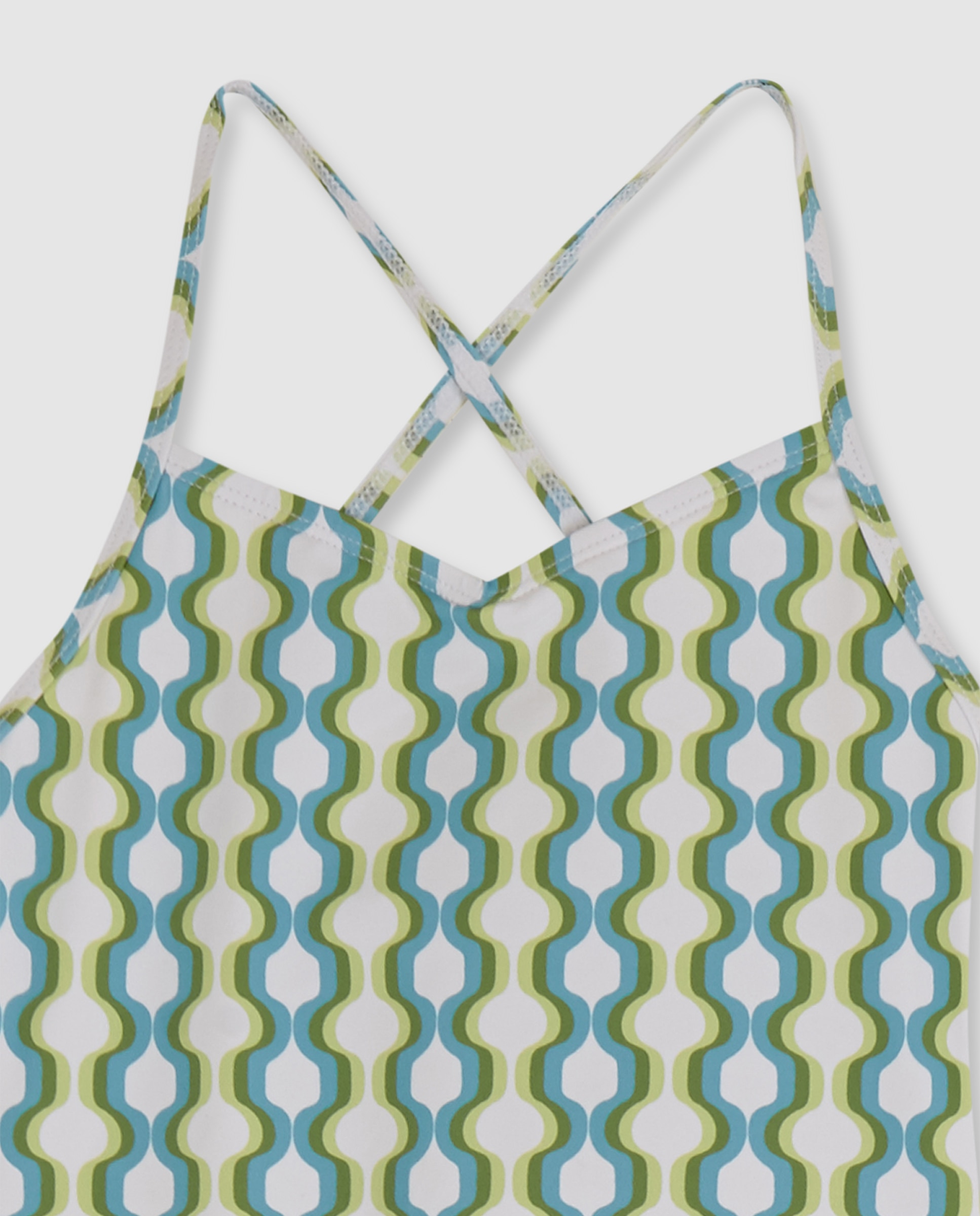 Fato de Banho Infantil com Estampado Geométrico Gocco Azul / Verde-3