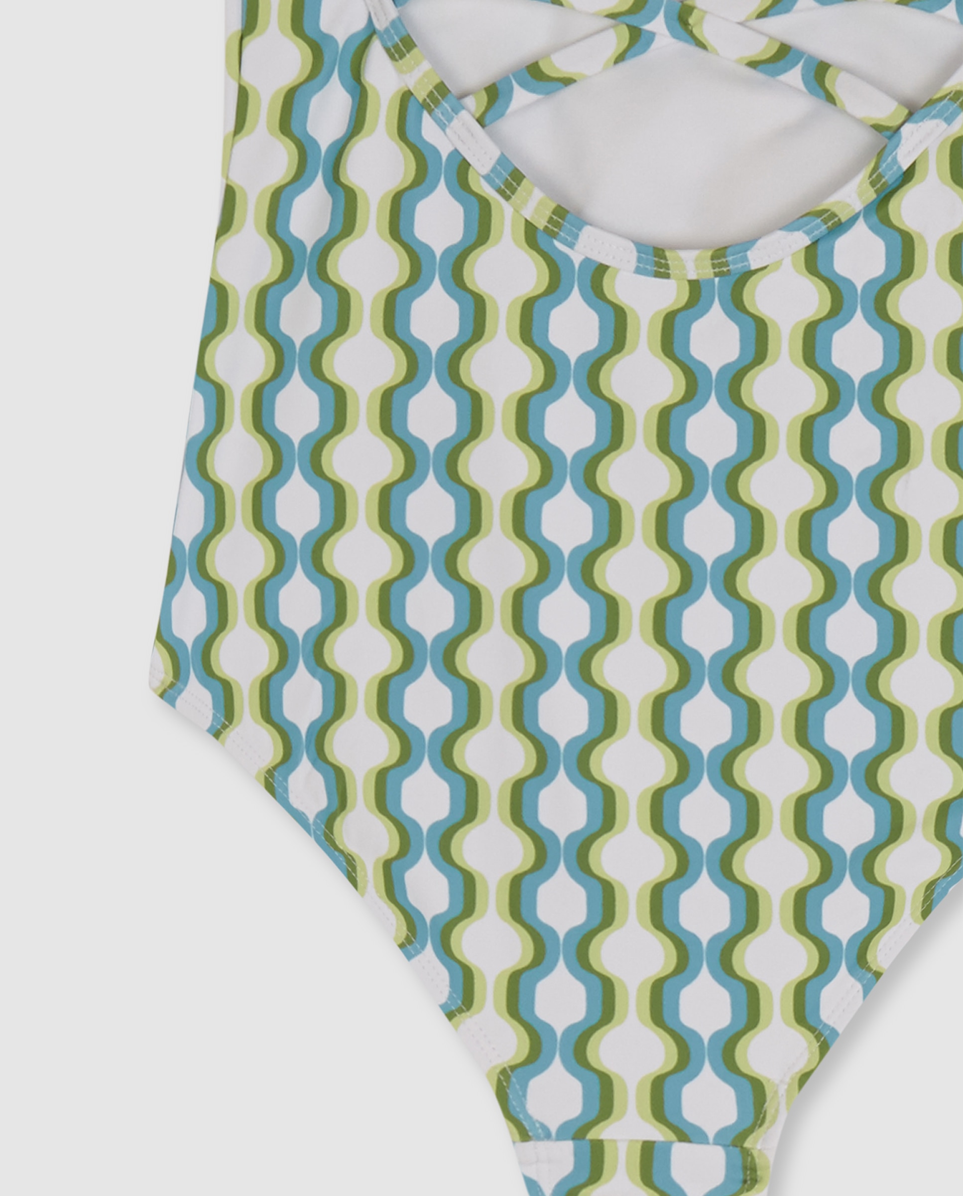 Fato de Banho Infantil com Estampado Geométrico Gocco Azul / Verde-4