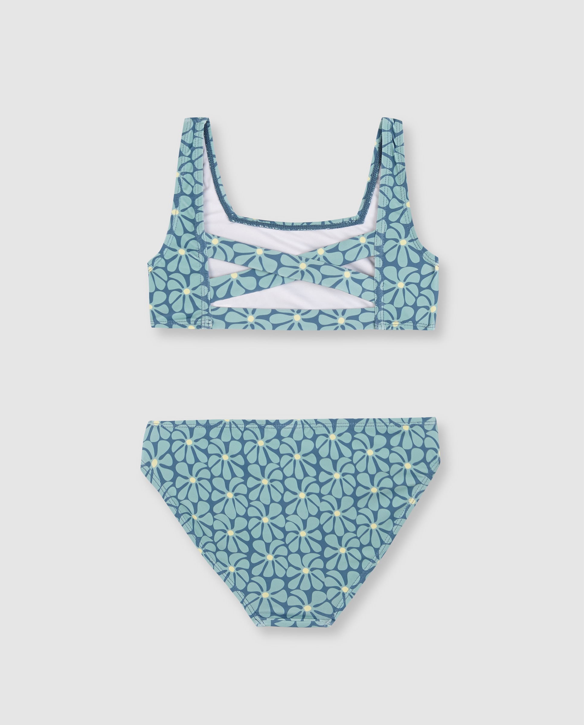 Biquíni Infantil com Estampado Retro Azul claro / azul marinho-2