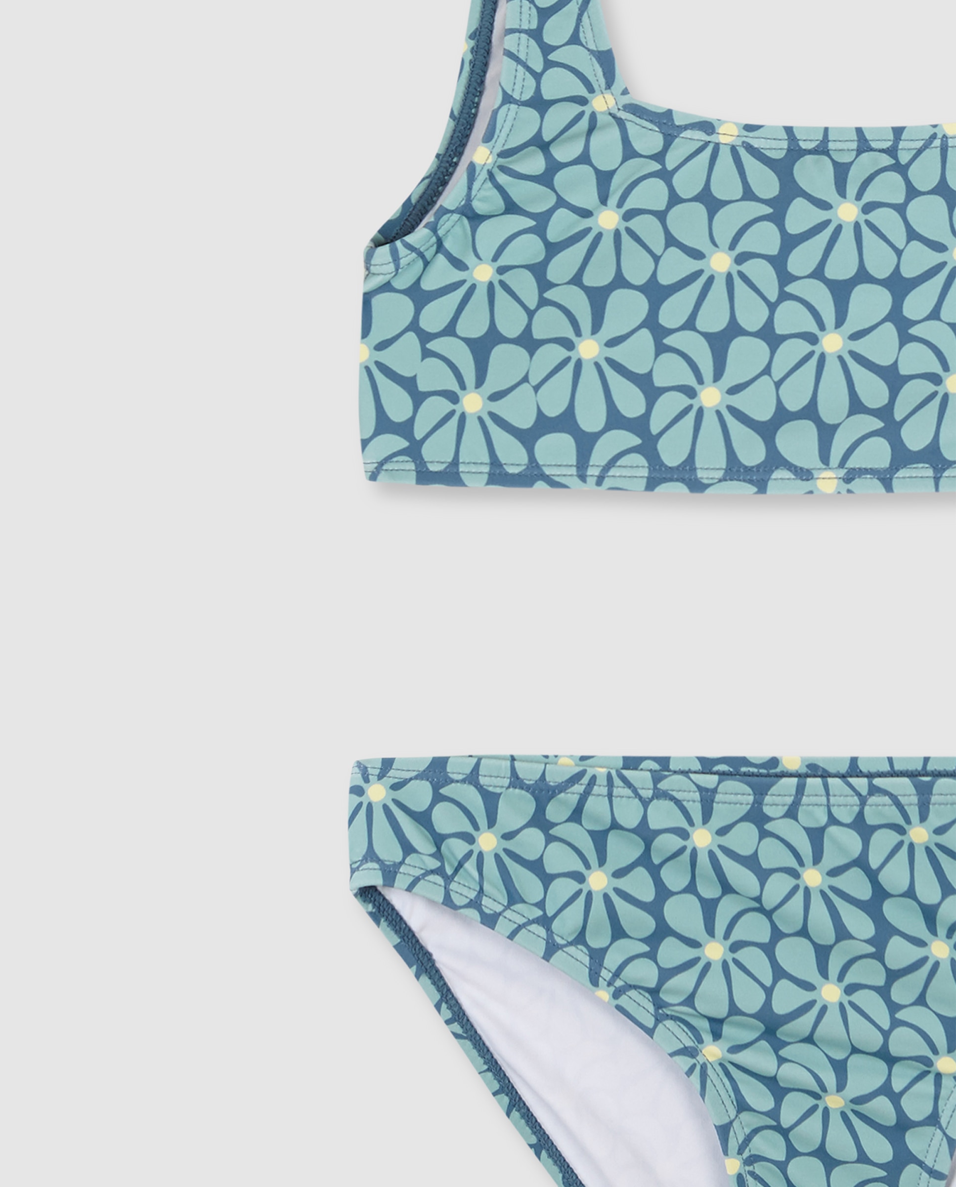 Biquíni Infantil com Estampado Retro Azul claro / azul marinho-3