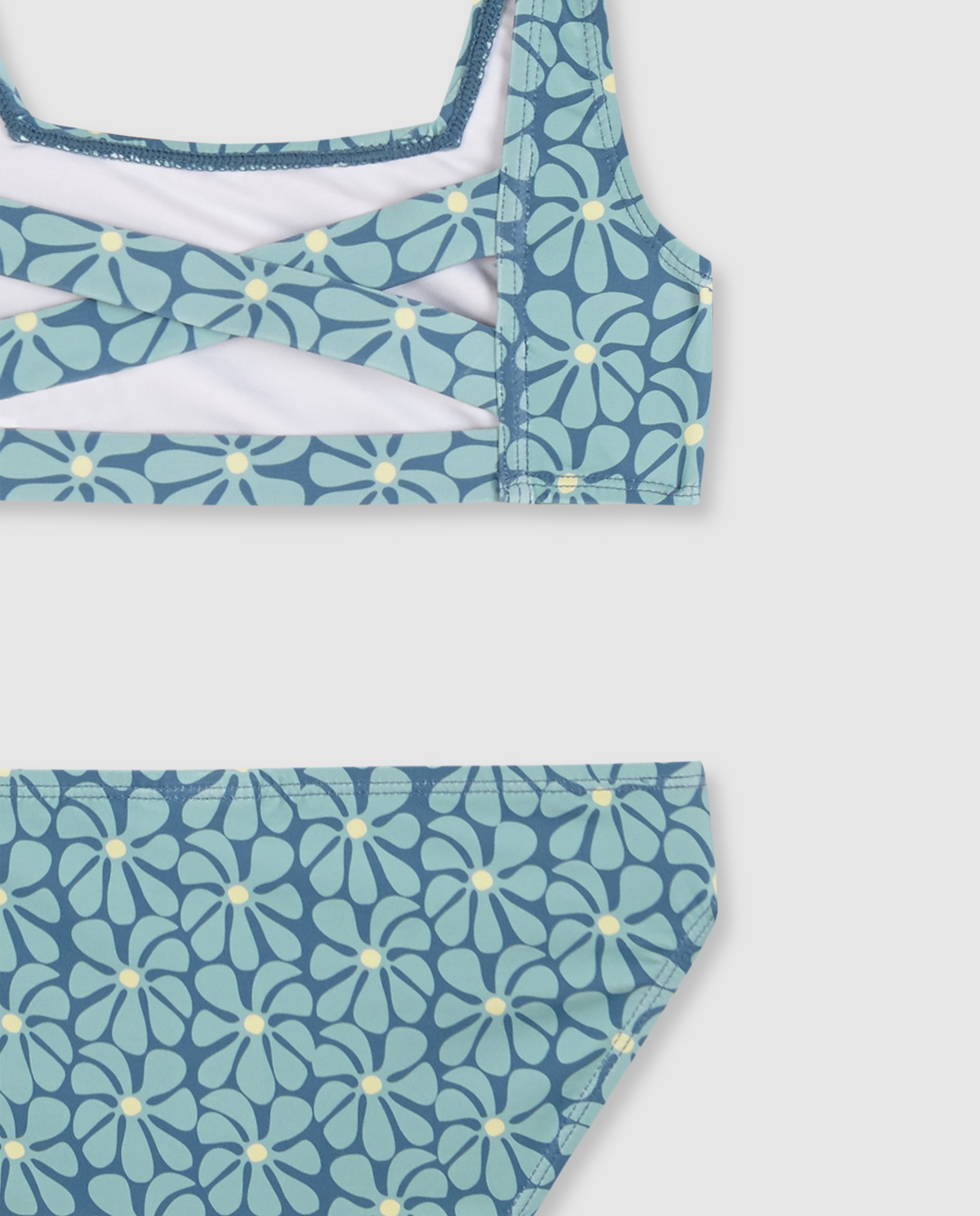 Biquíni Infantil com Estampado Retro Azul claro / azul marinho-4