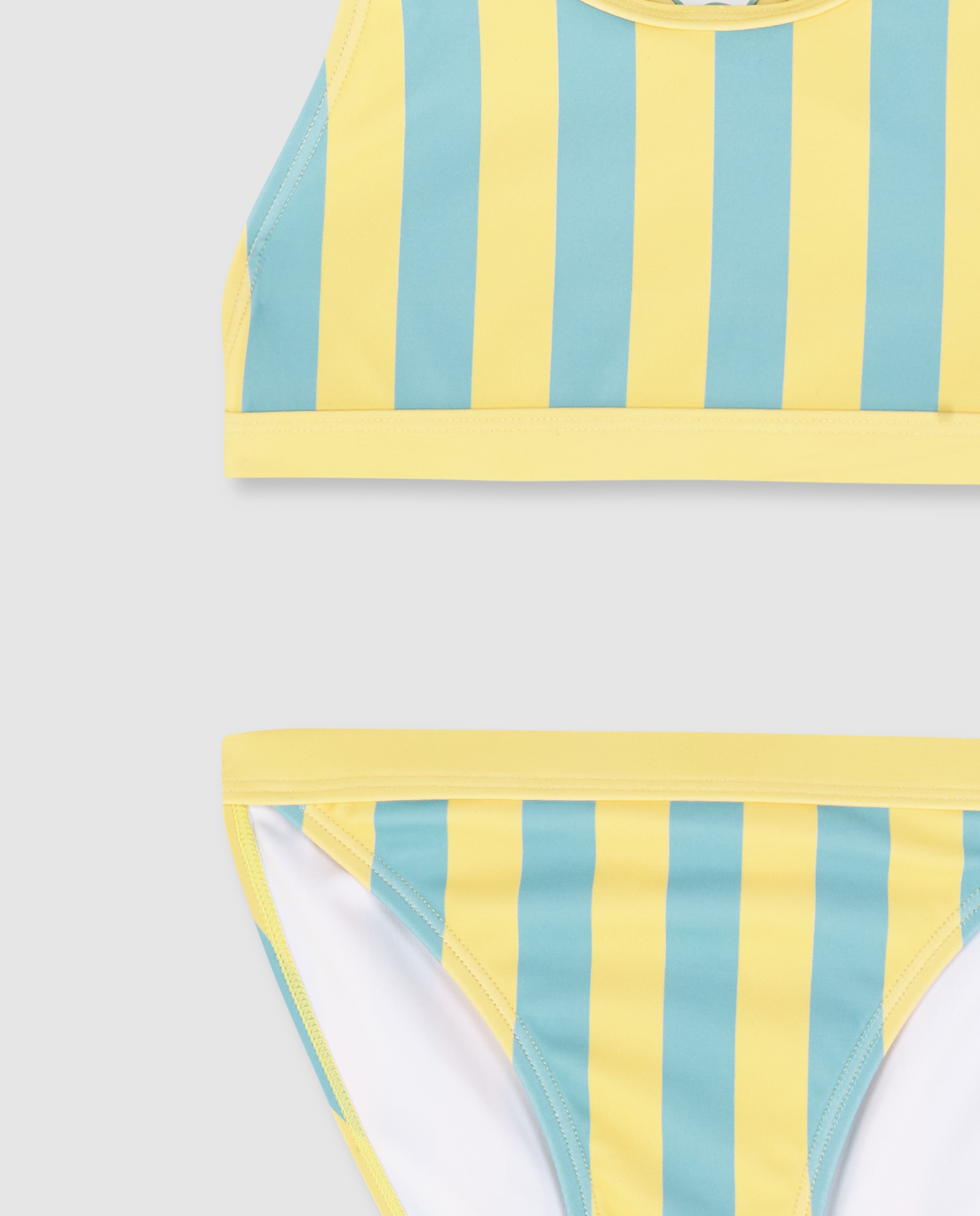 Biquíni Infantil Às Riscas Azul-celeste-3