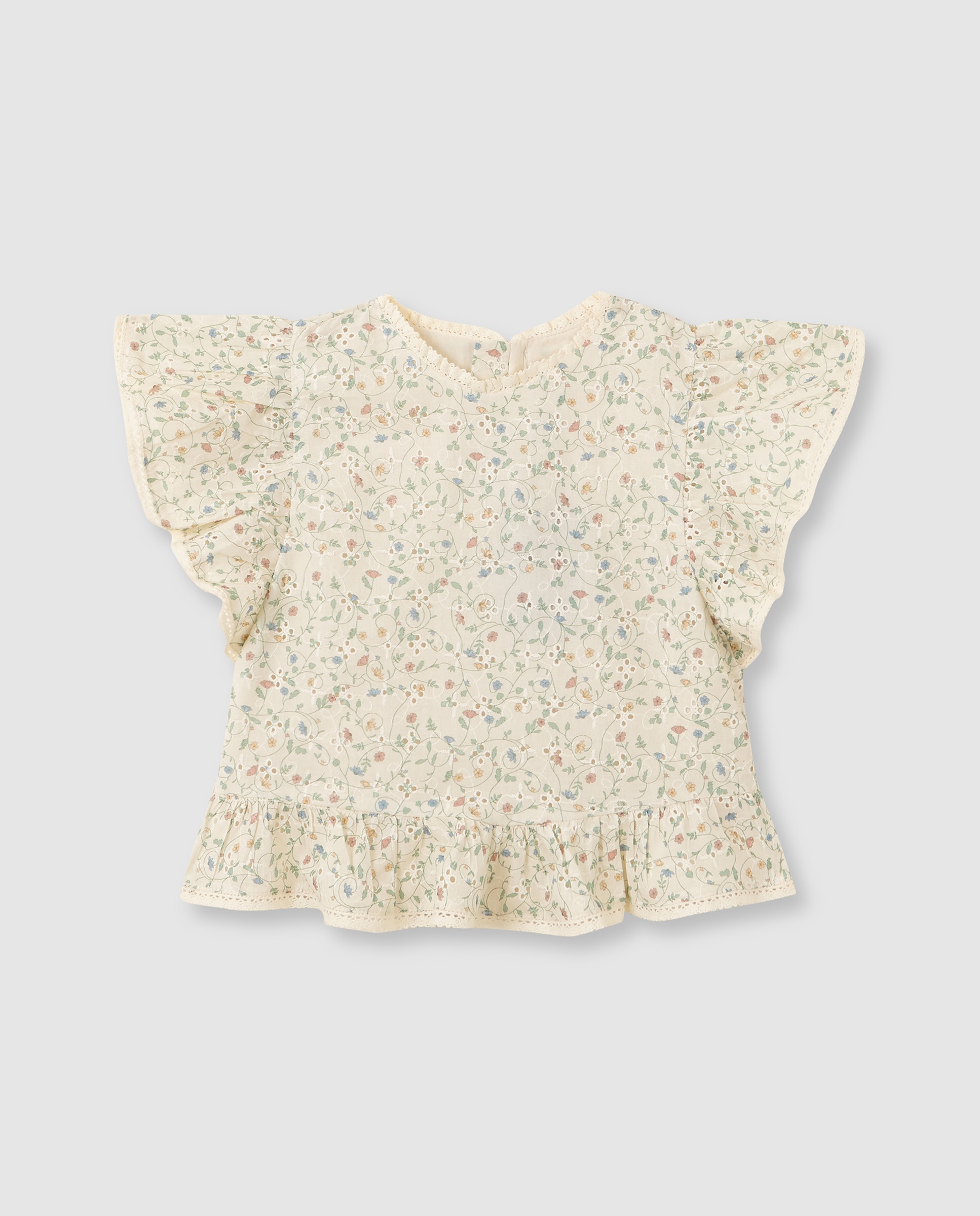 Camisa Infantil Estampada de Manga Curta Bege-3