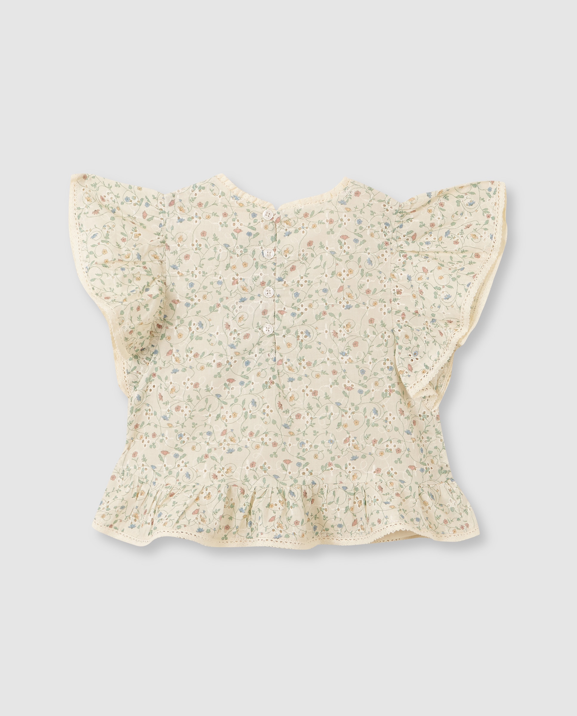 Camisa Infantil Estampada de Manga Curta Bege-4