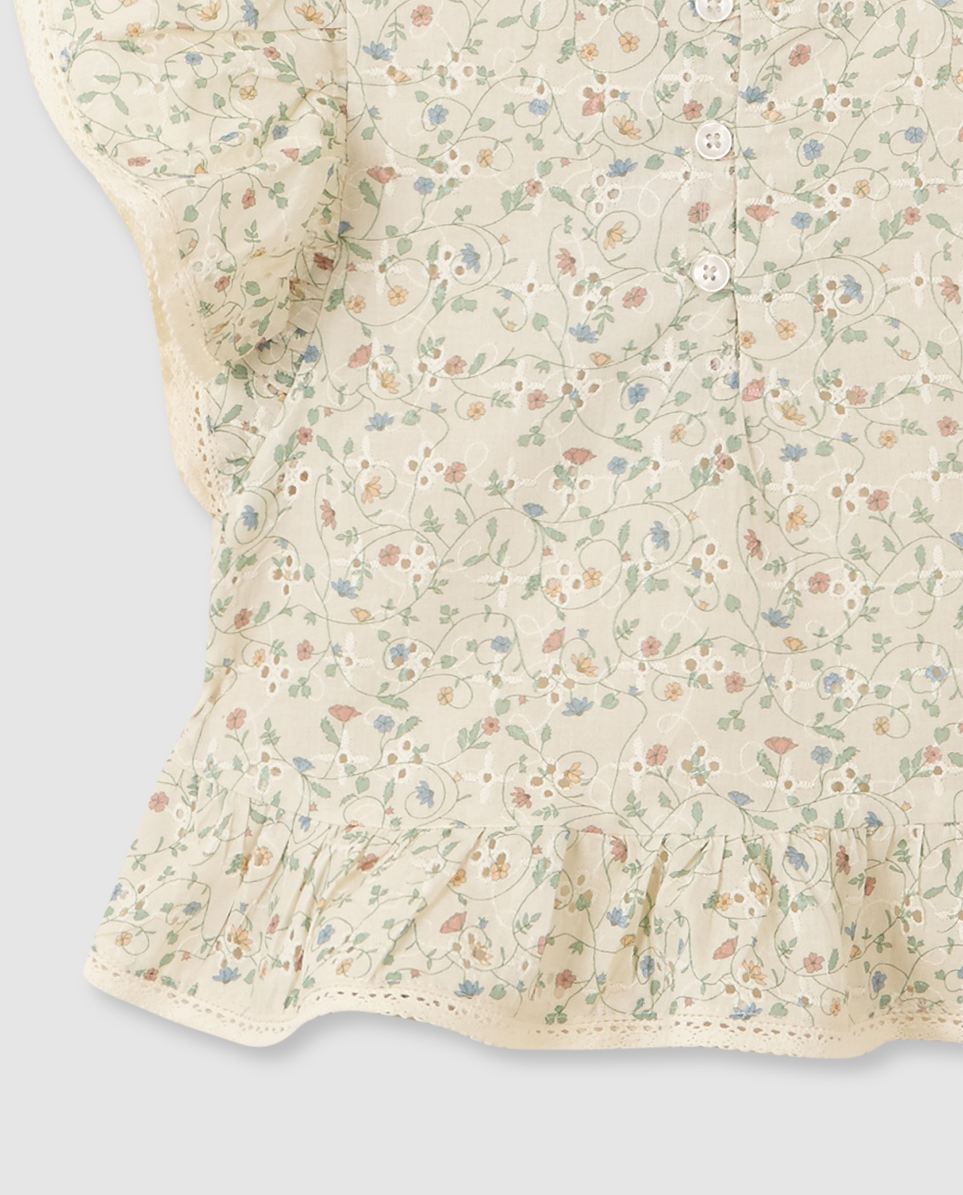 Camisa Infantil Estampada de Manga Curta Bege-6