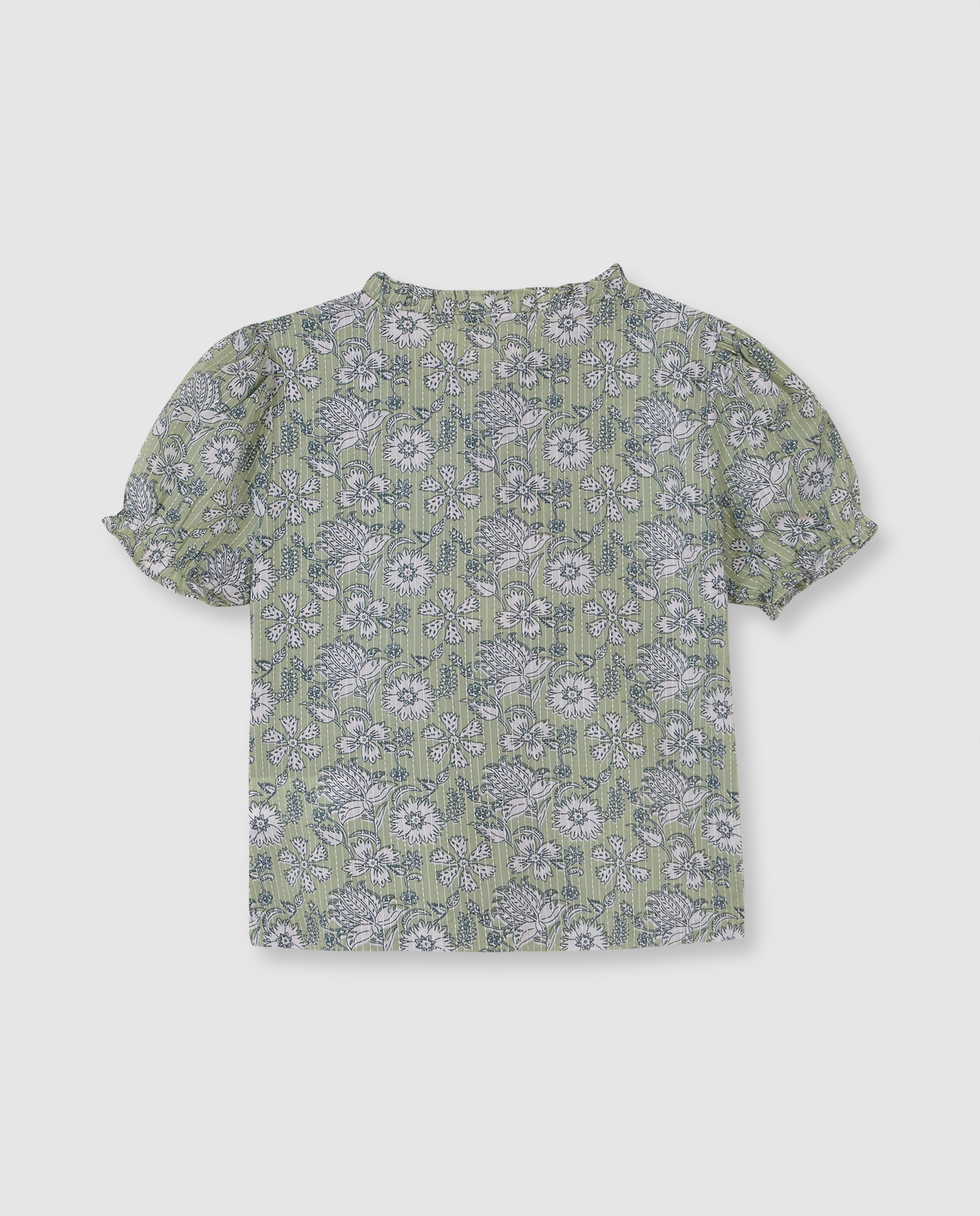 Blusa Infantil de Flores Gocco Verde-claro-4