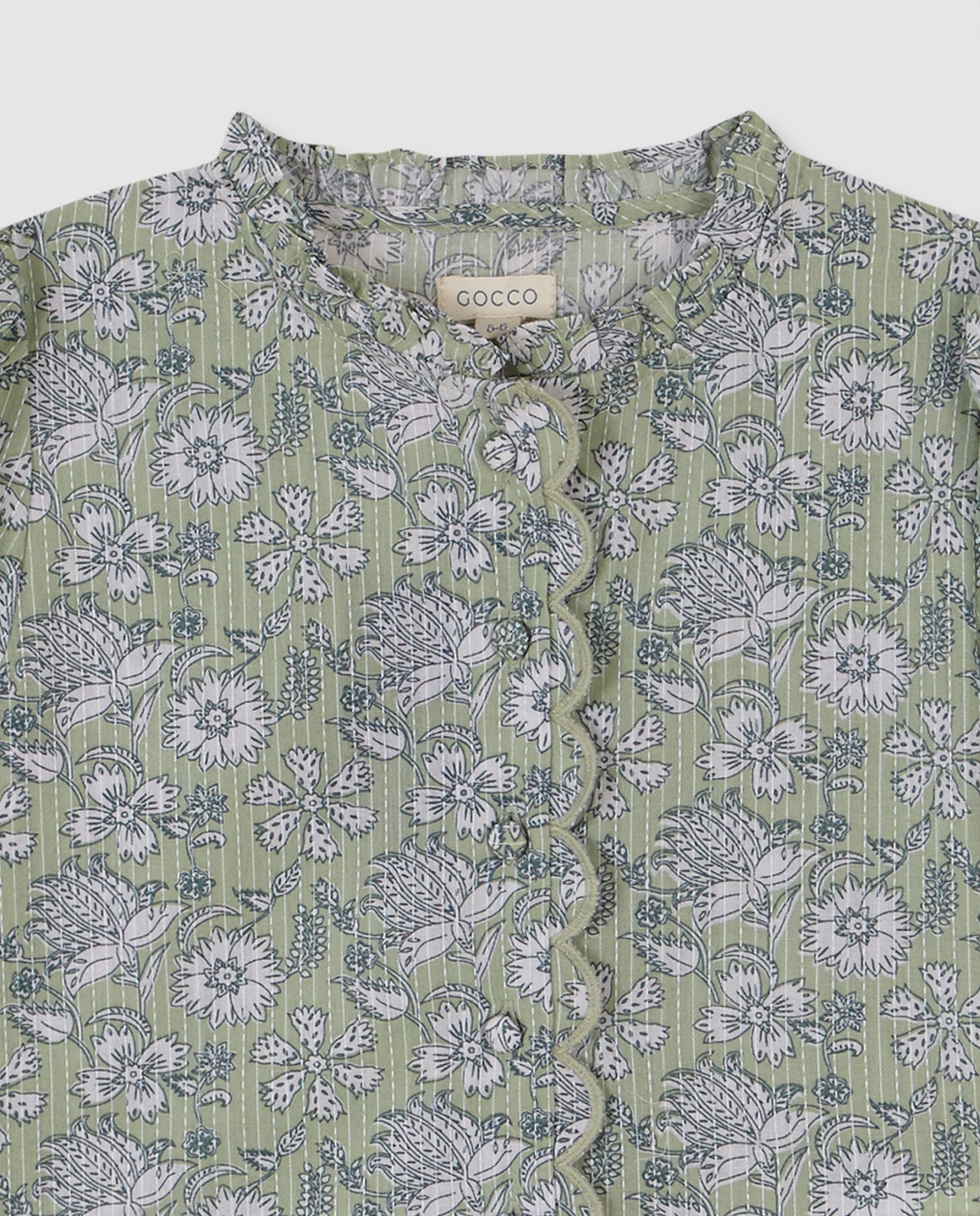 Blusa Infantil de Flores Gocco Verde-claro-5