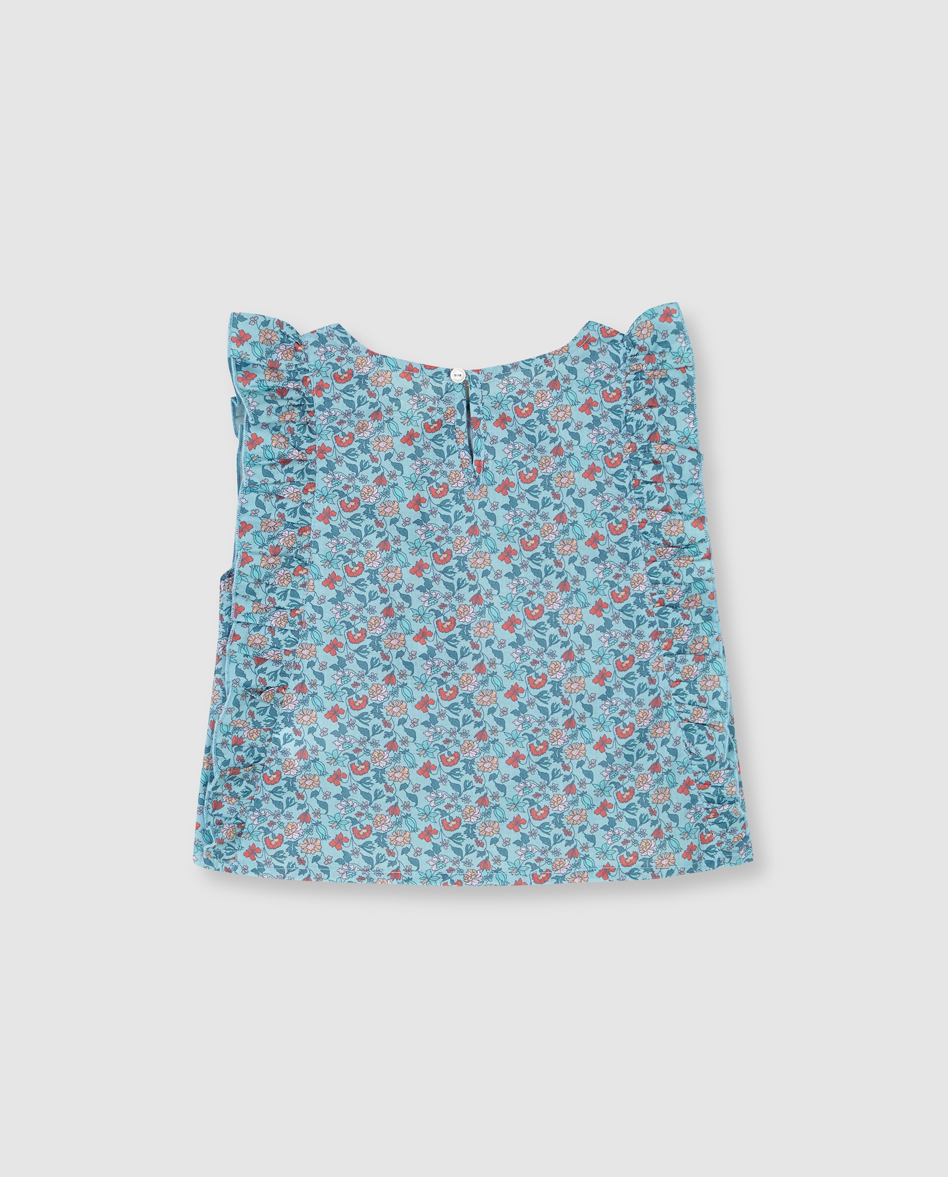 Blusa Infantil de Flores Gocco Azul-claro-2