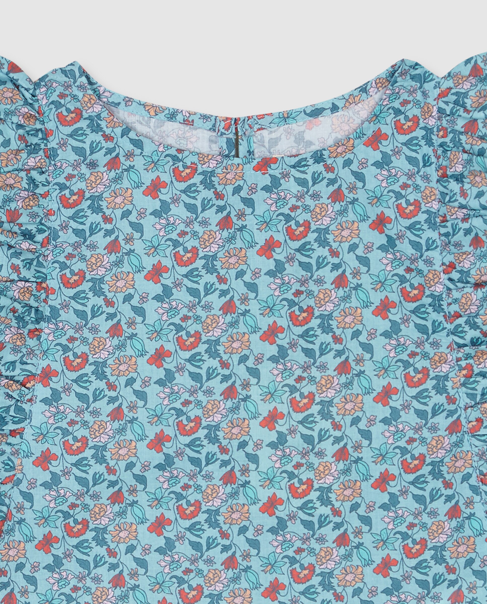 Blusa Infantil de Flores Gocco Azul-claro-3