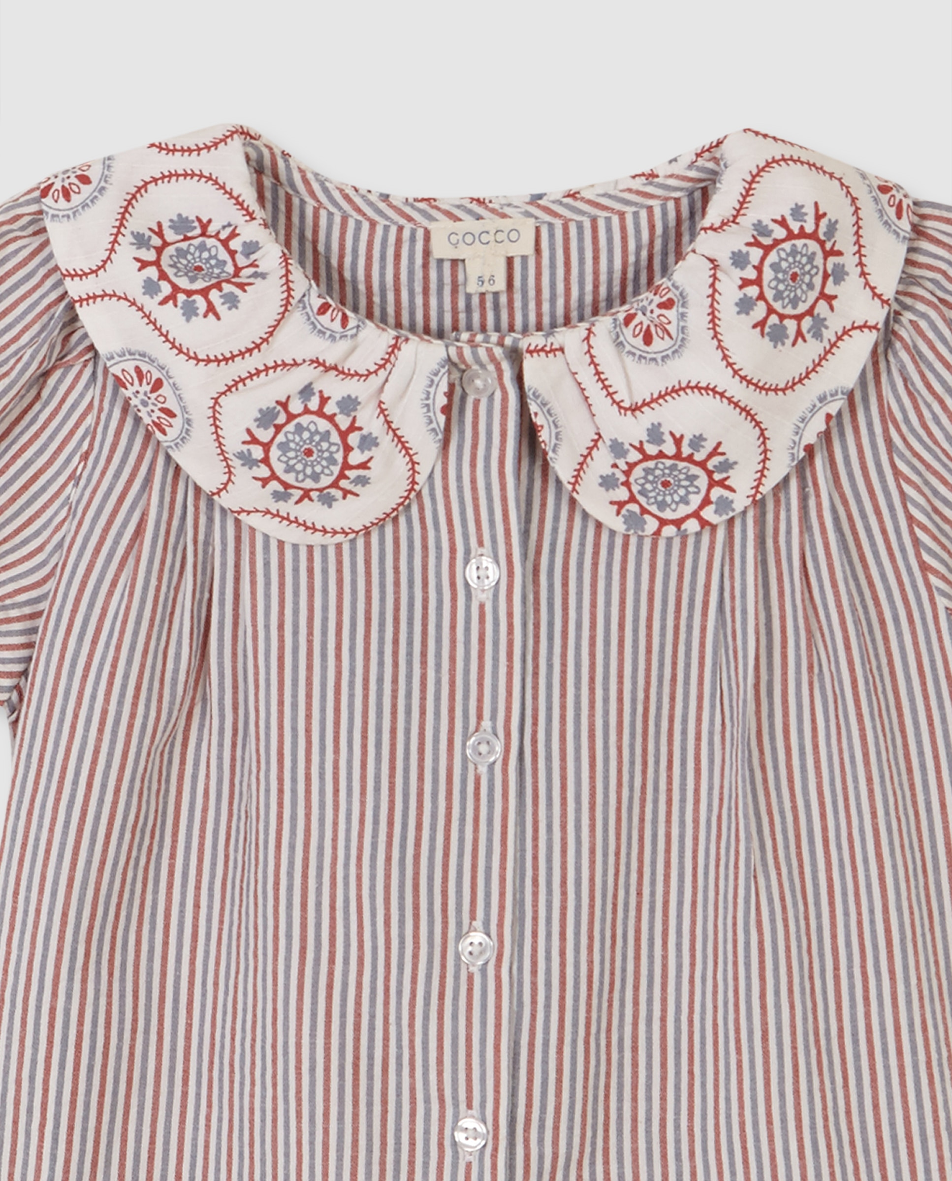 Blusa de Manga Curta com Tecidos em Contraste Gocco Branco-marfim-3