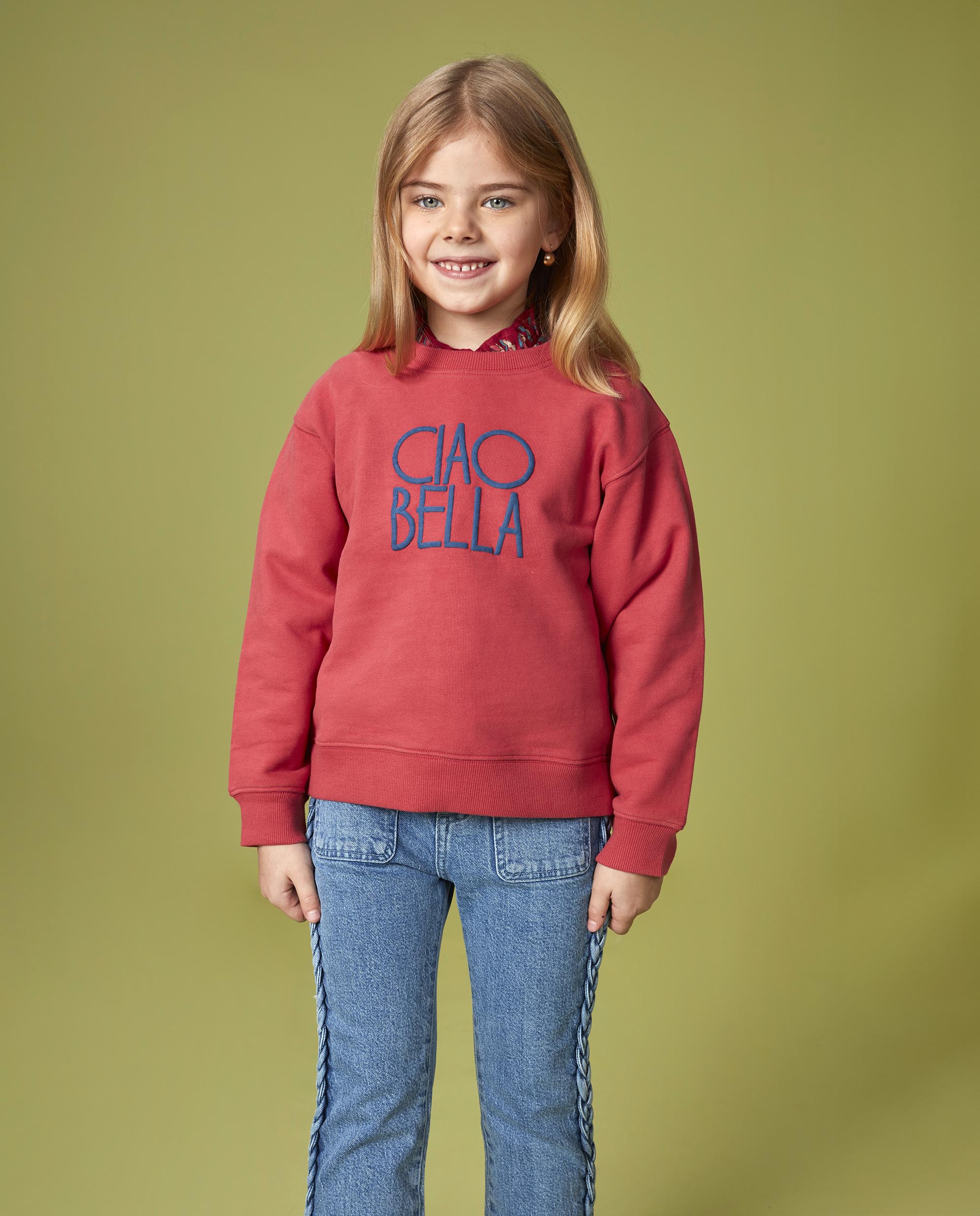 Sweatshirt Infantil com Print Gocco Coral-5