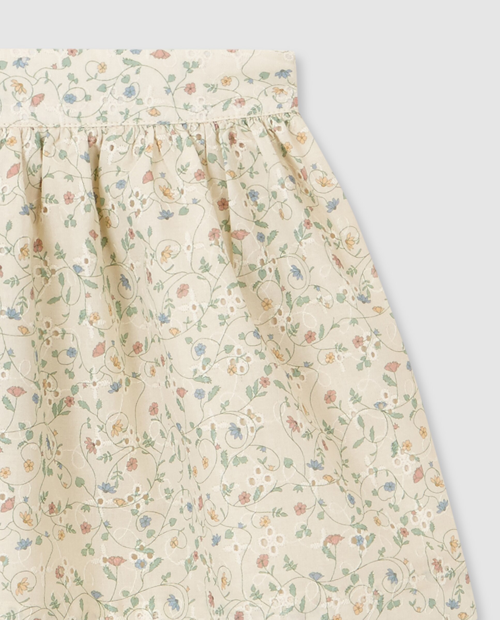 Saia Infantil Estampada Bege-5