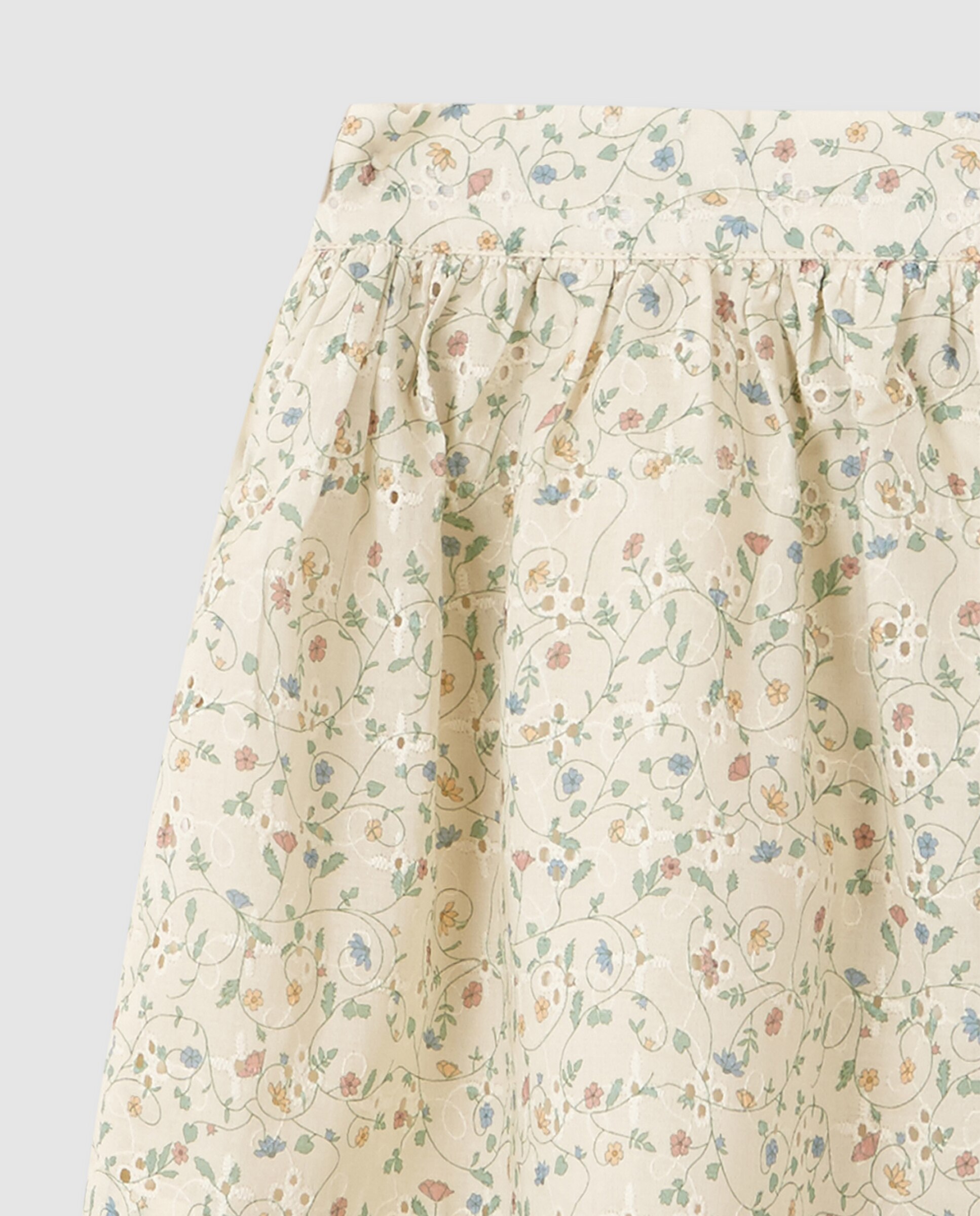 Saia Infantil Estampada Bege-6