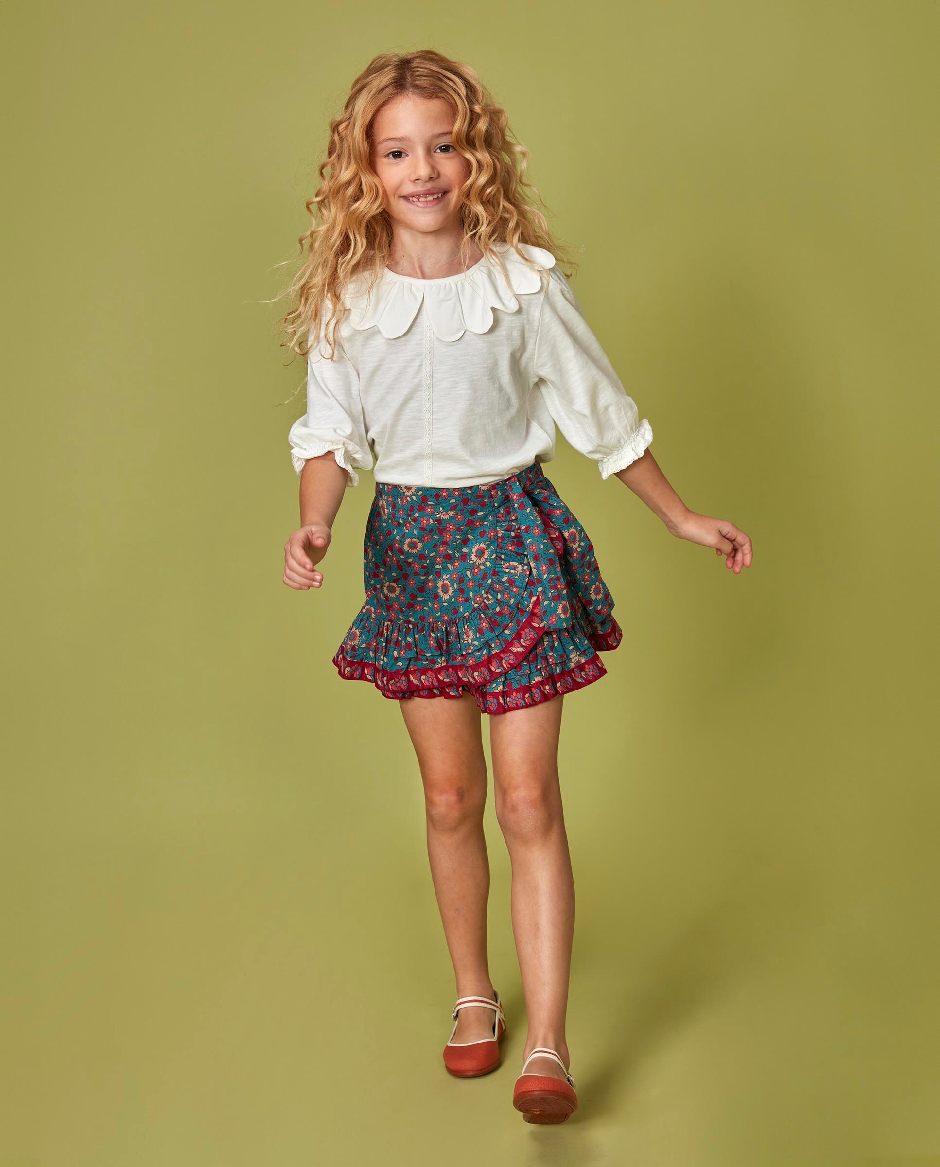 Saia Infantil com Maxi Folho Azul-5