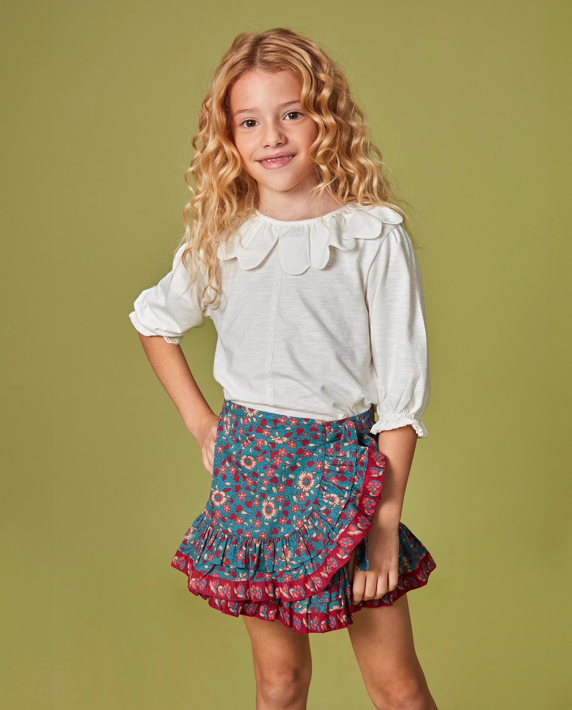 Saia Infantil com Maxi Folho Azul-6