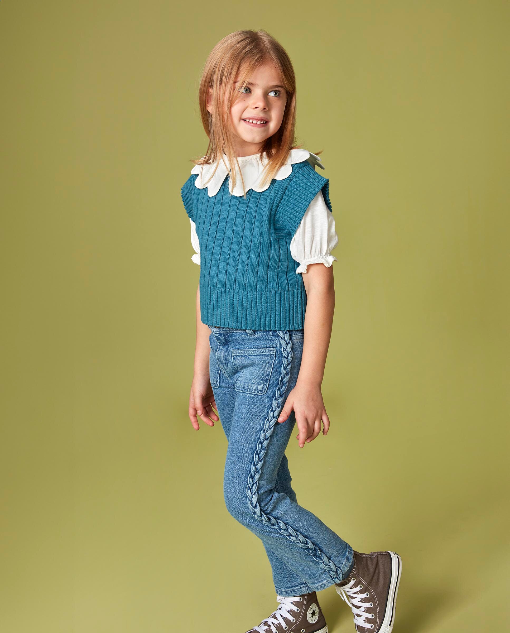 Colete Infantil de Malha Gocco Azul-6