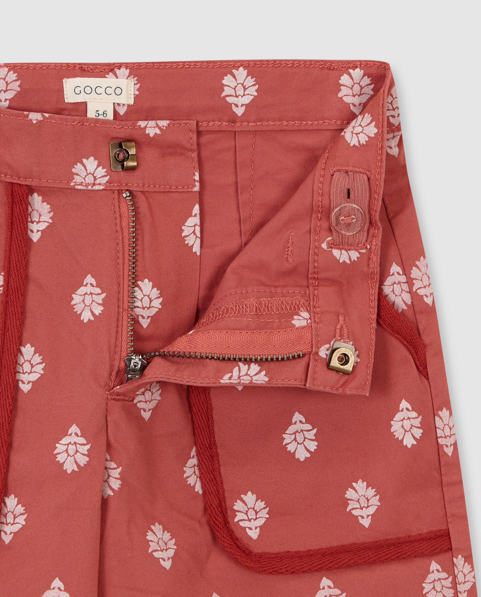 Jeans Compridos Infantil com Estampado Artesanal Rosa-3