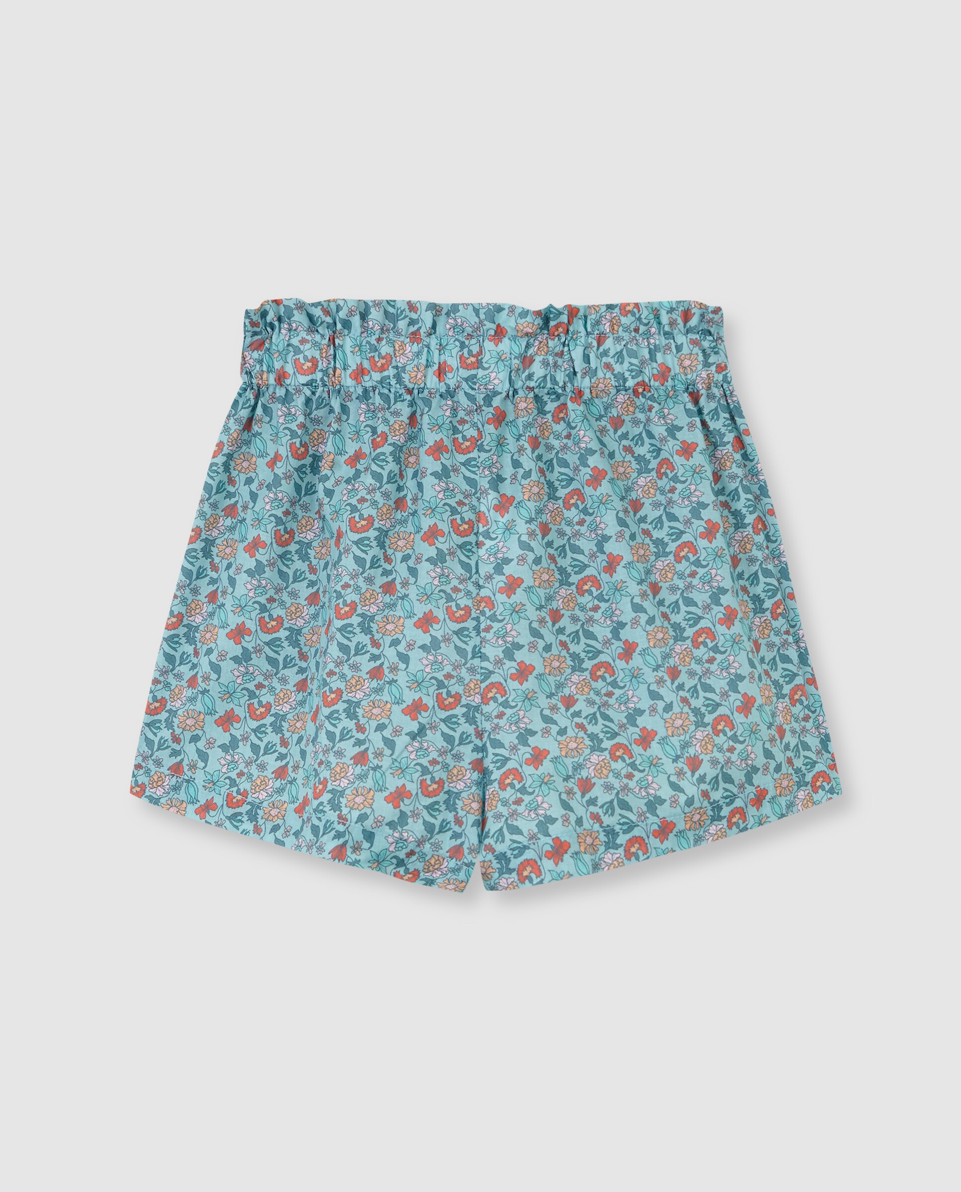 Shorts Infantil com Flores Azul claro / azul marinho-2