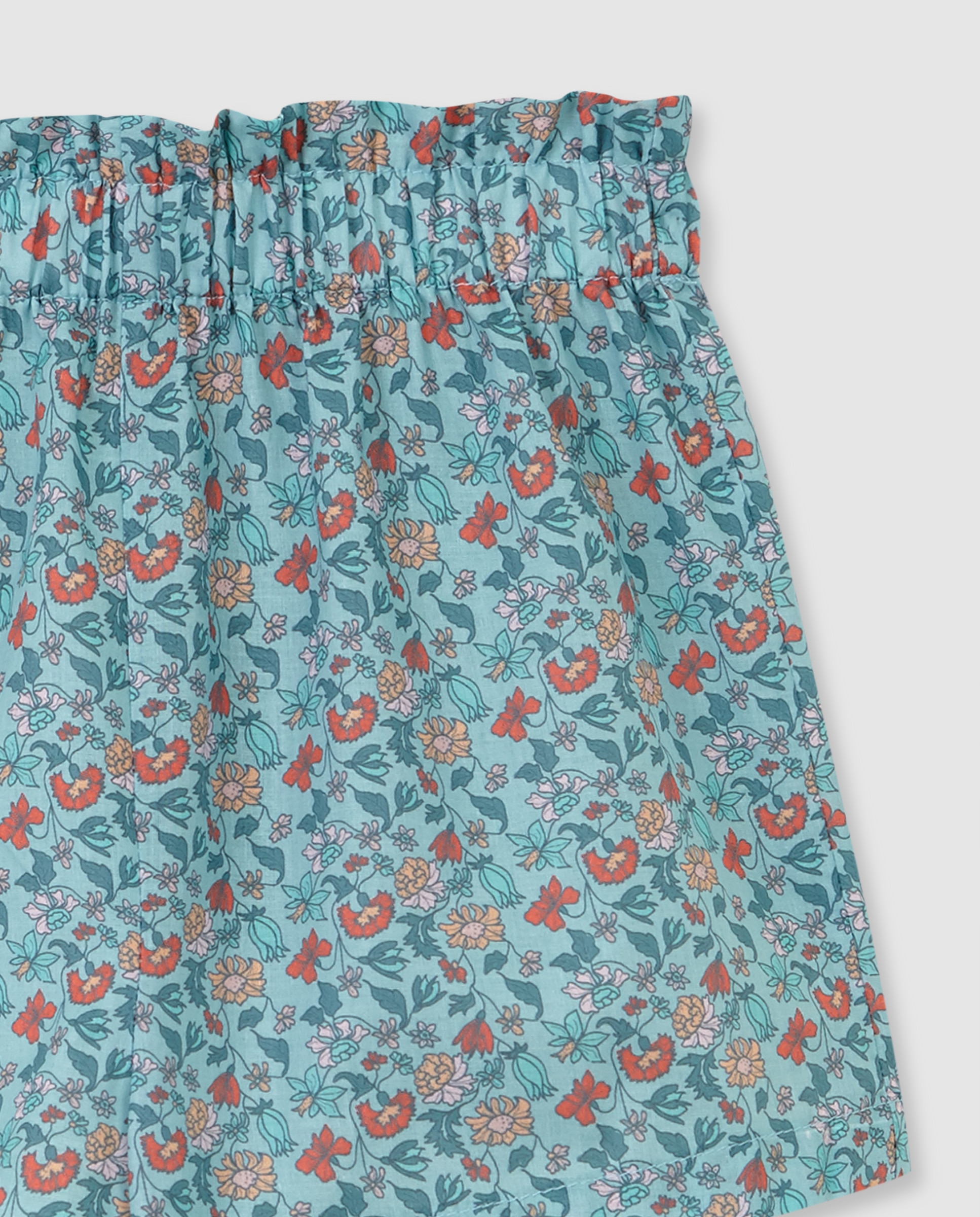 Shorts Infantil com Flores Azul claro / azul marinho-3