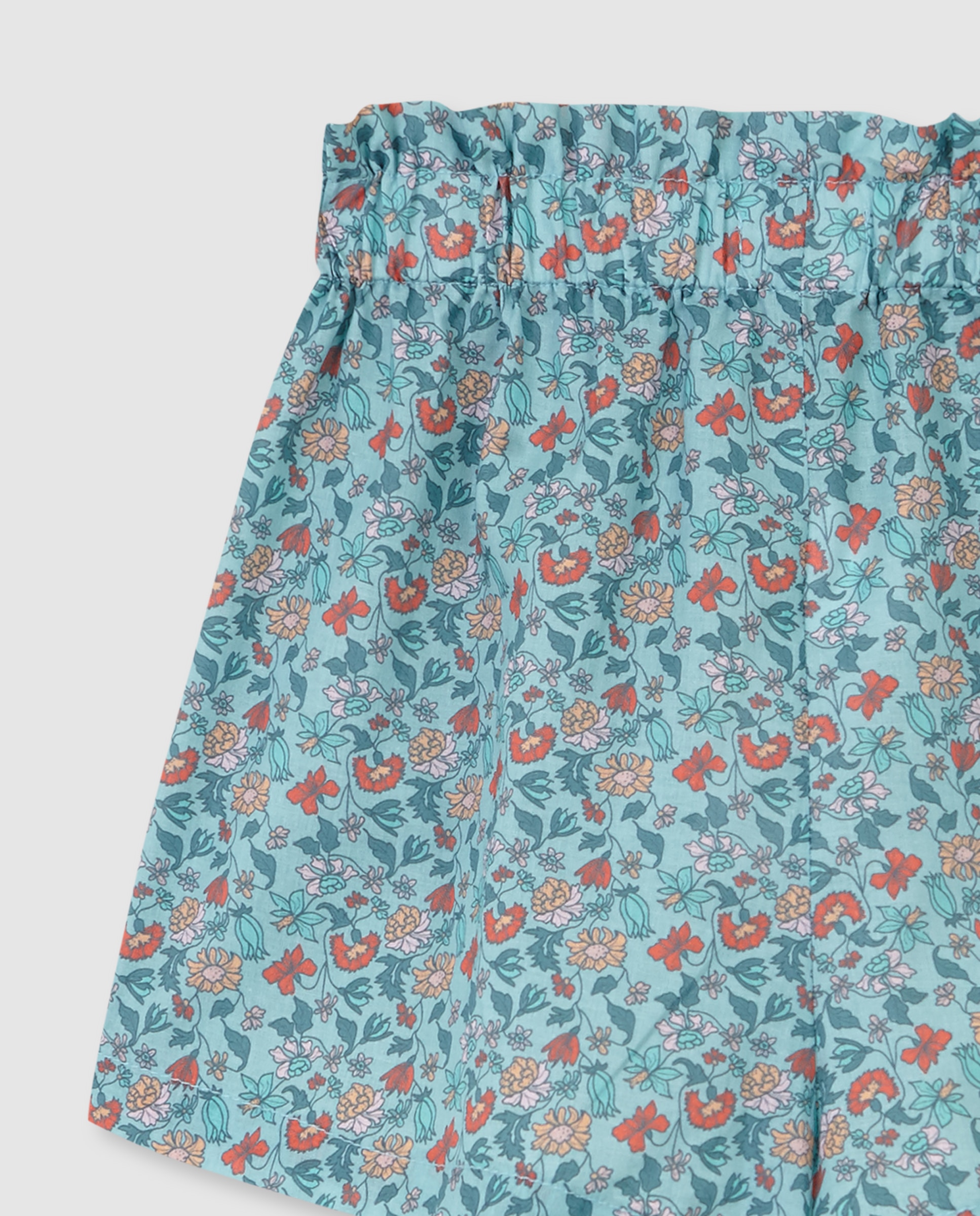 Shorts Infantil com Flores Azul claro / azul marinho-4