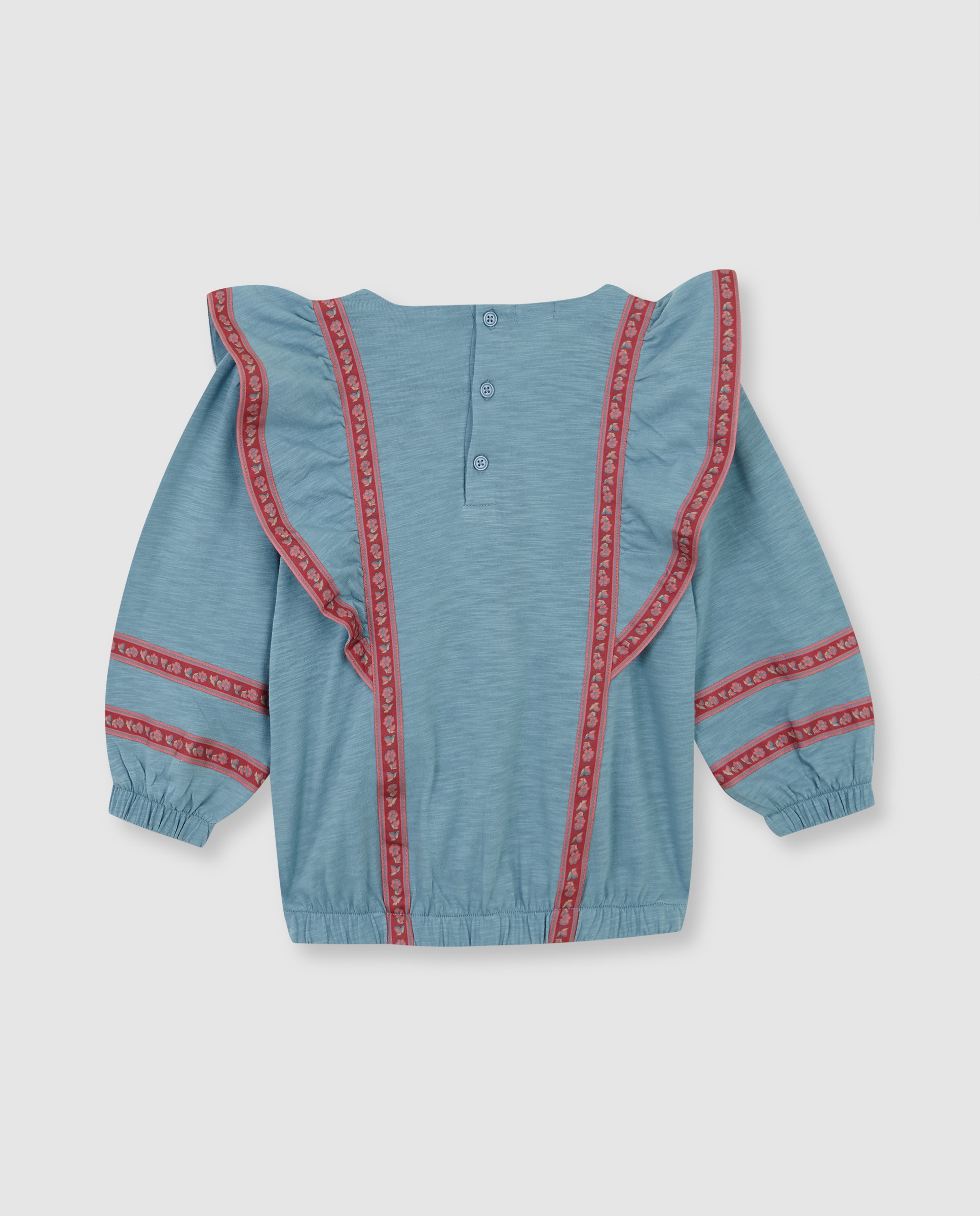 T-shirt Infantil com Vivos em Contraste Gocco Azul-2