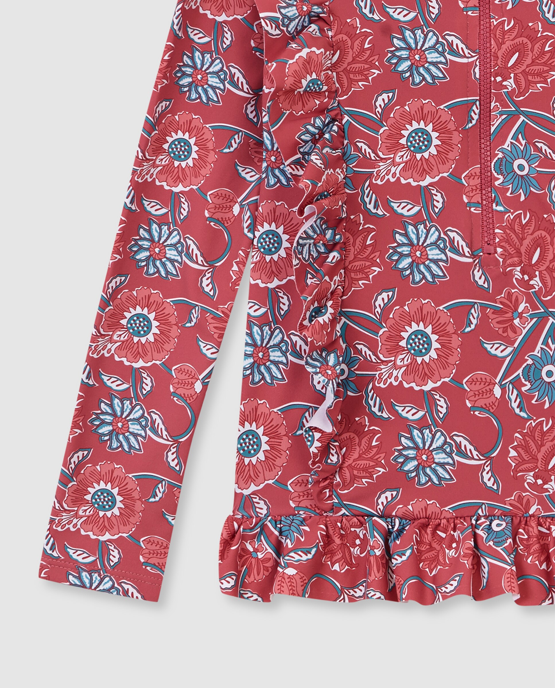 T-shirt de Banho Infantil com Proteção Solar Flores Rosa-4