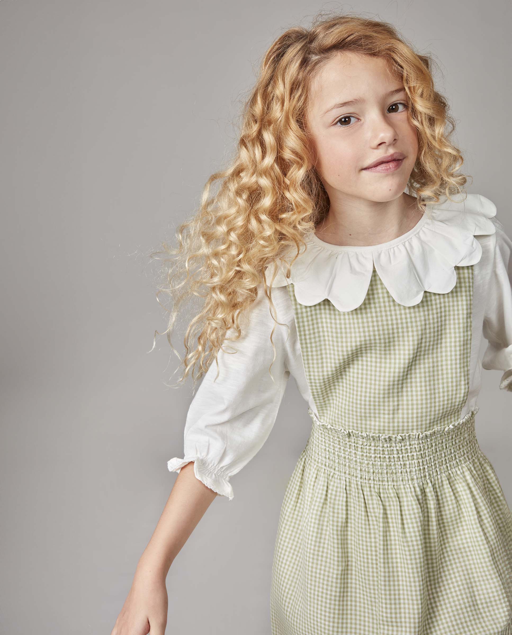 Vestido Infantil com Quadrado Vichy Gocco Verde-claro-2