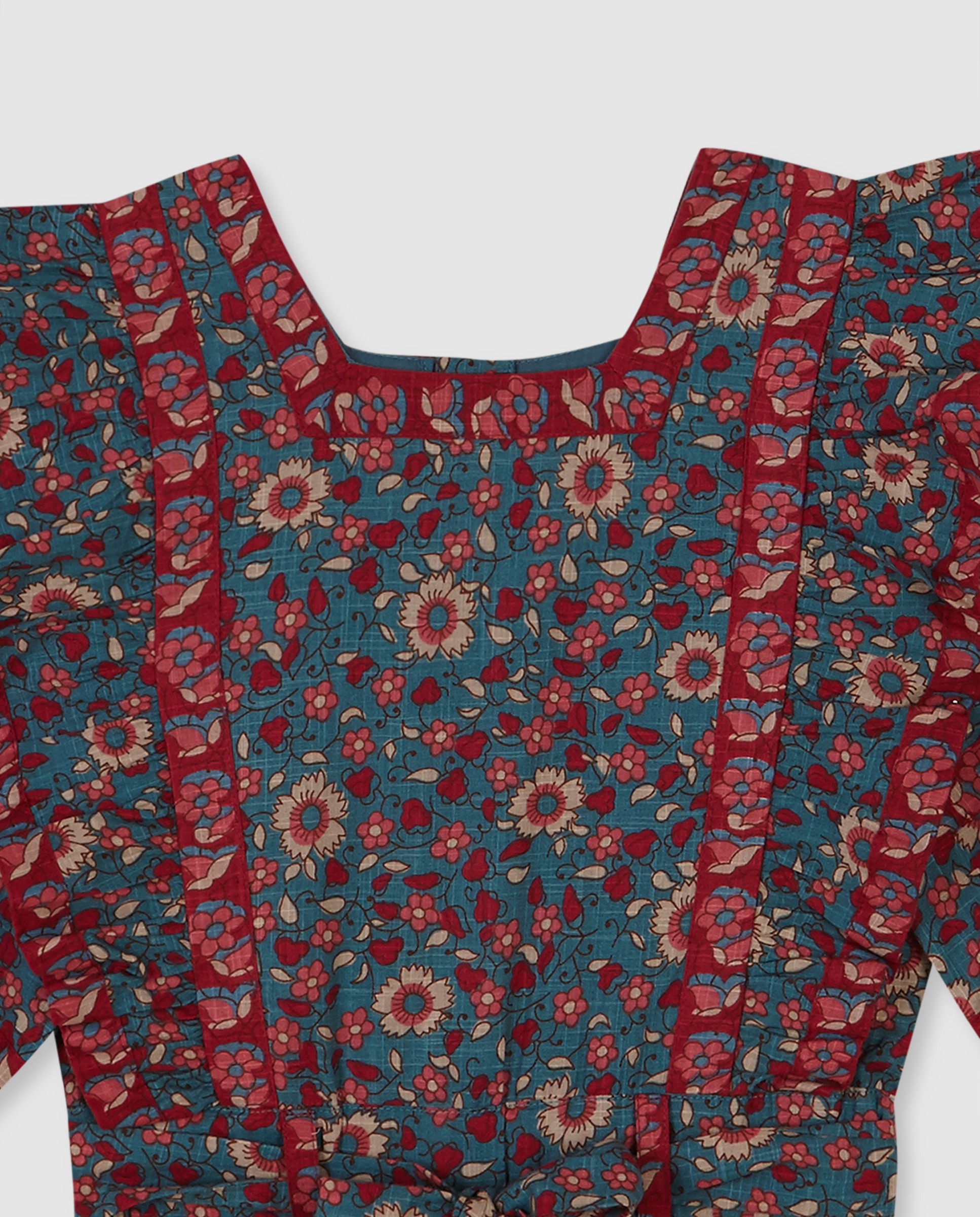 Macacão Infantil de Estampado com Vivos em Contraste Azul Royal-3