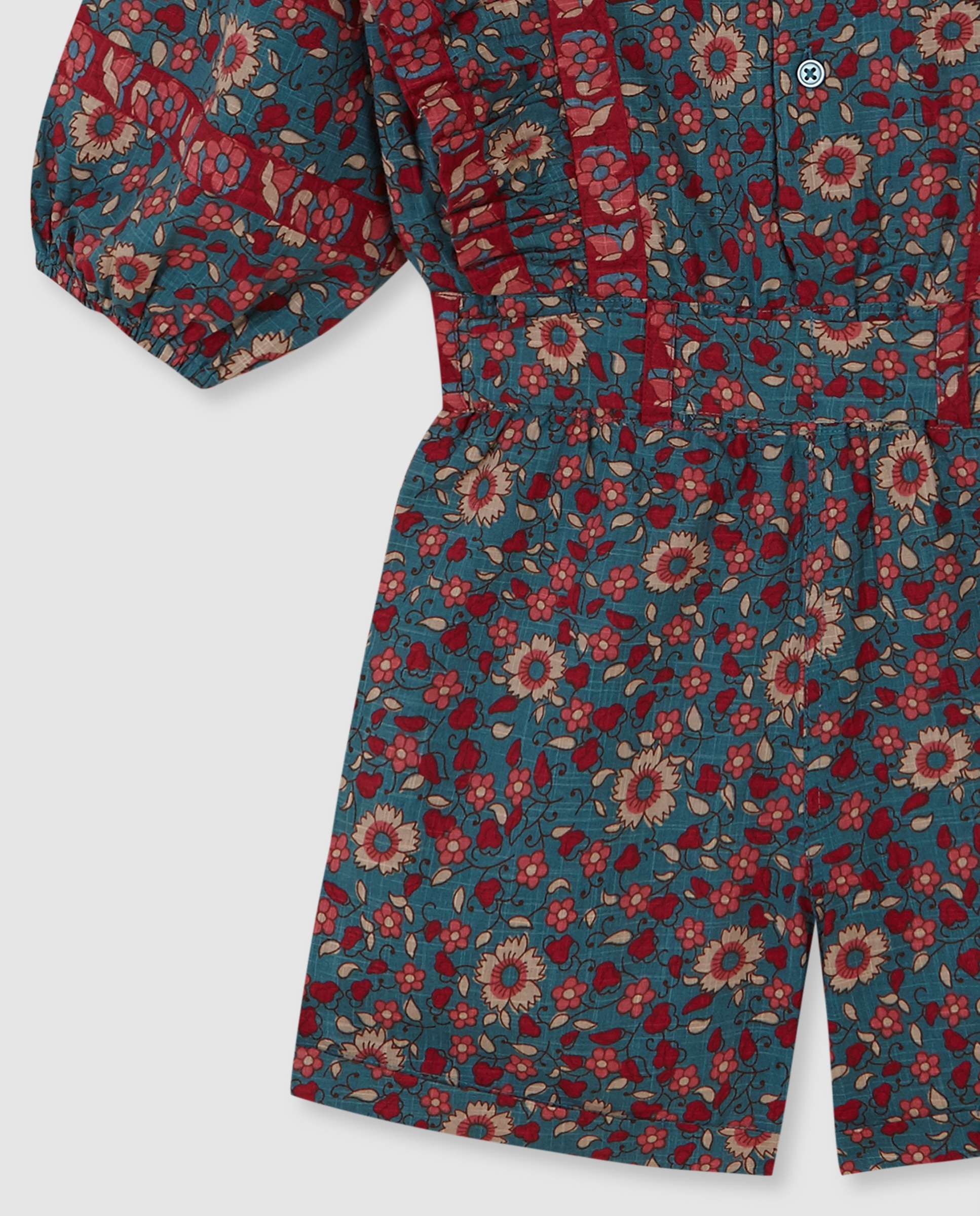 Macacão Infantil de Estampado com Vivos em Contraste Azul Royal-4