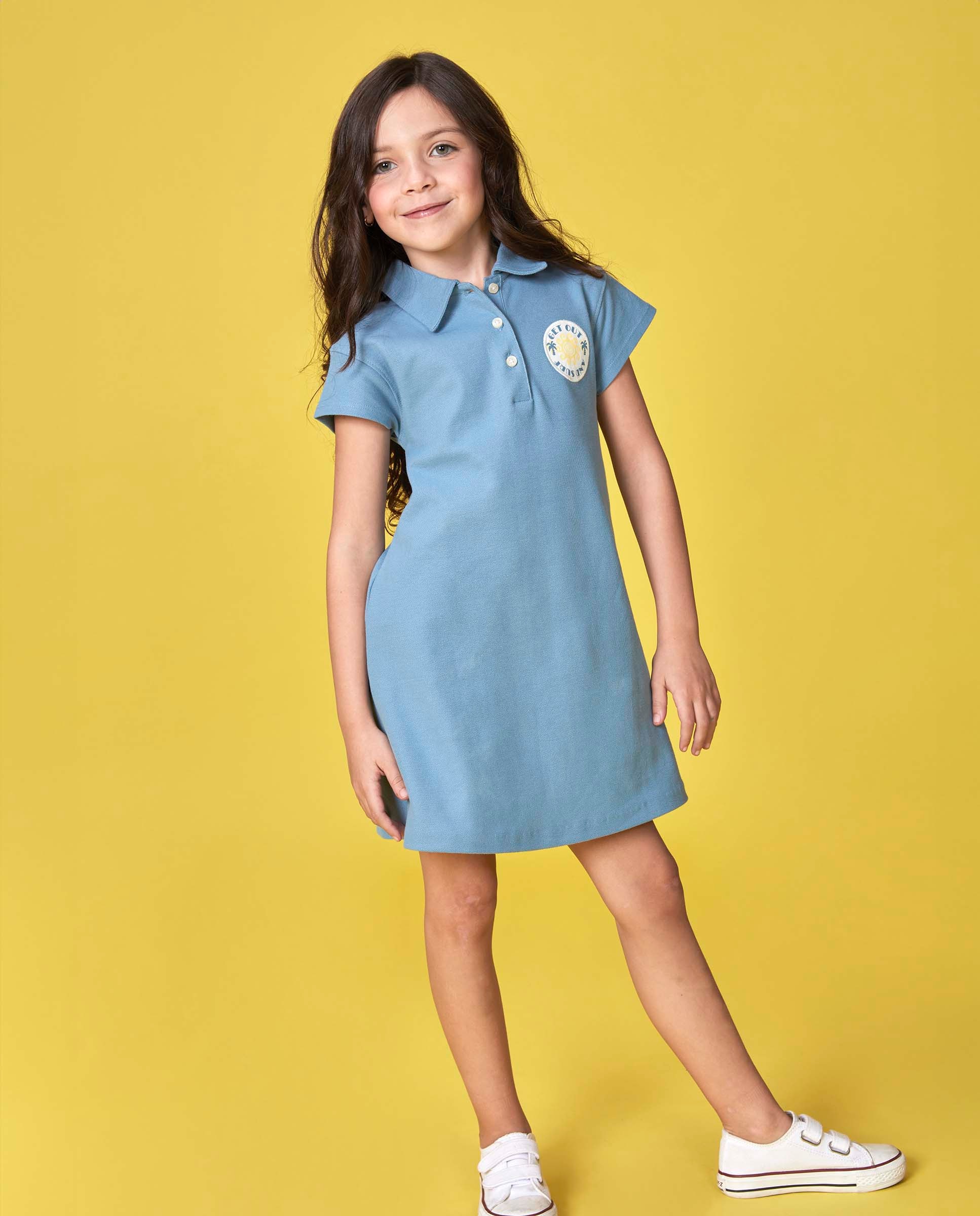 Vestido Polo Infantil Surf Gocco Azul-claro-5