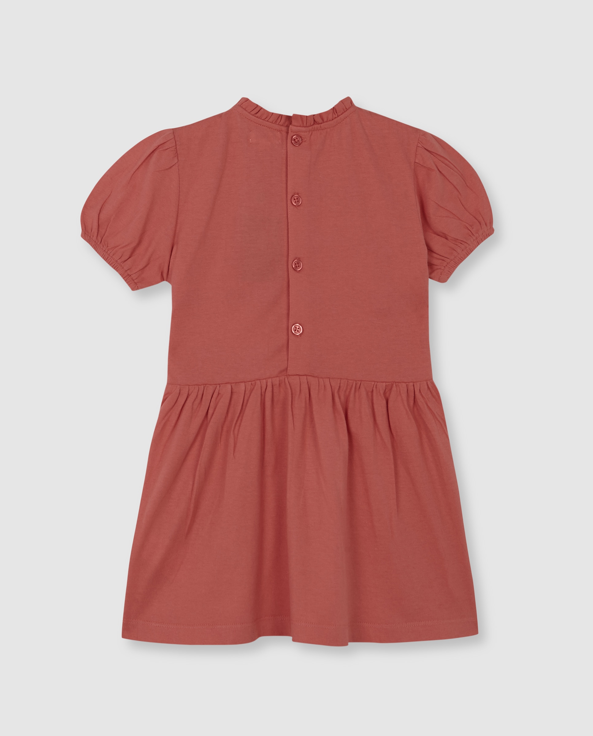 Vestido Infantil com Franzido Rosa-2