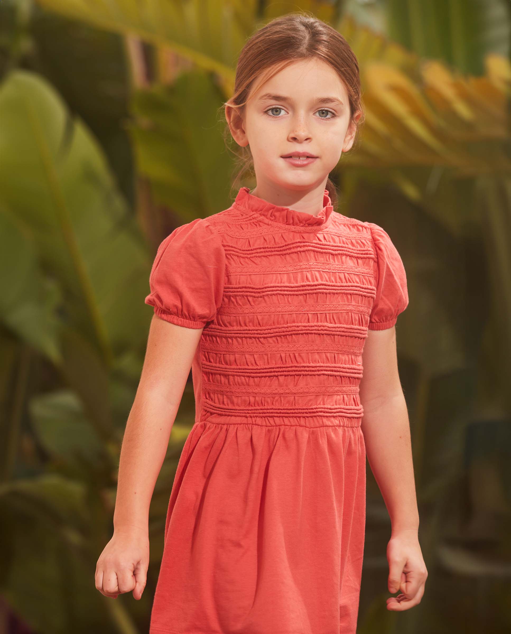 Vestido Infantil com Franzido Rosa-6