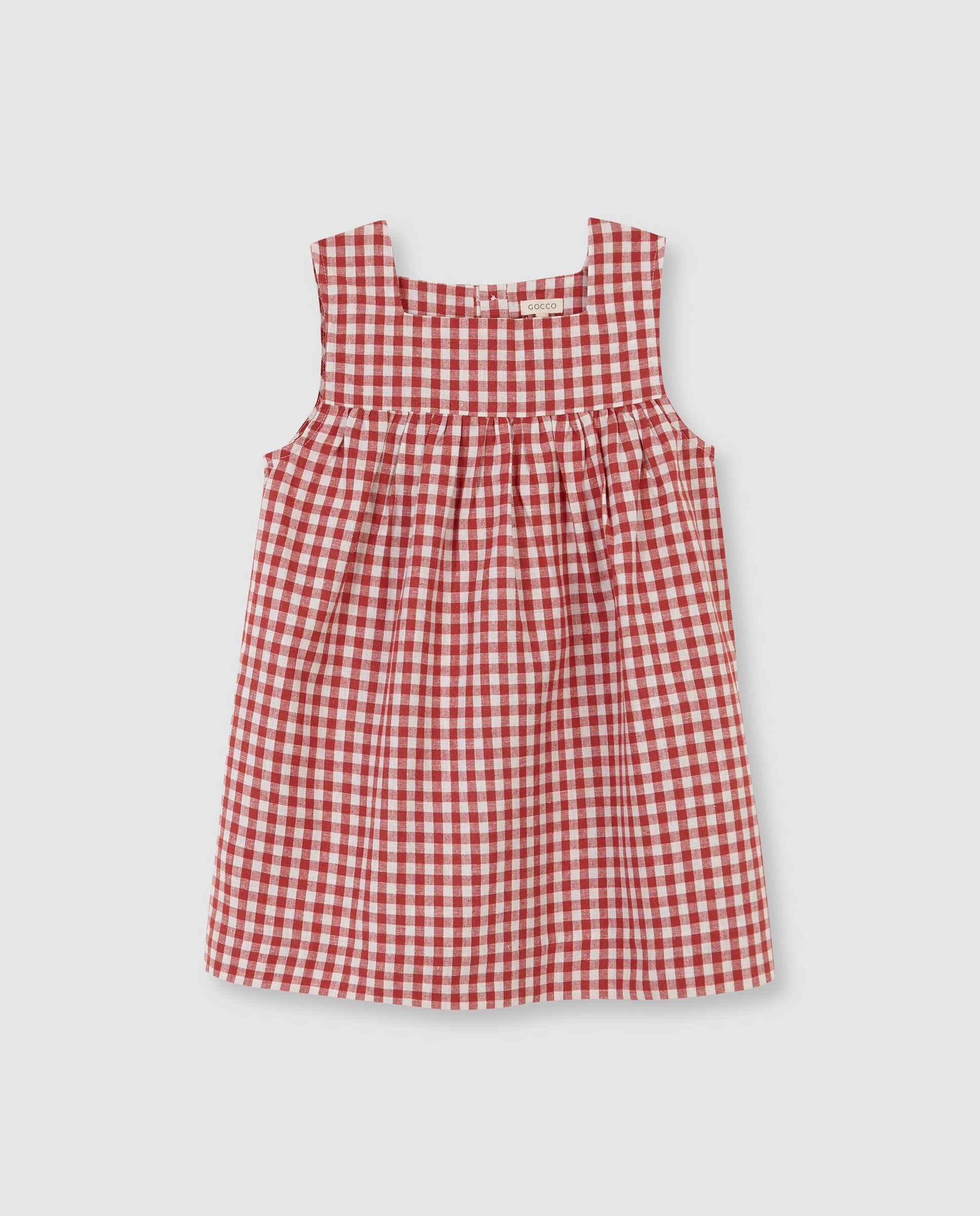 Vestido em Linho Infantil com Avental Gocco Branco-marfim-4