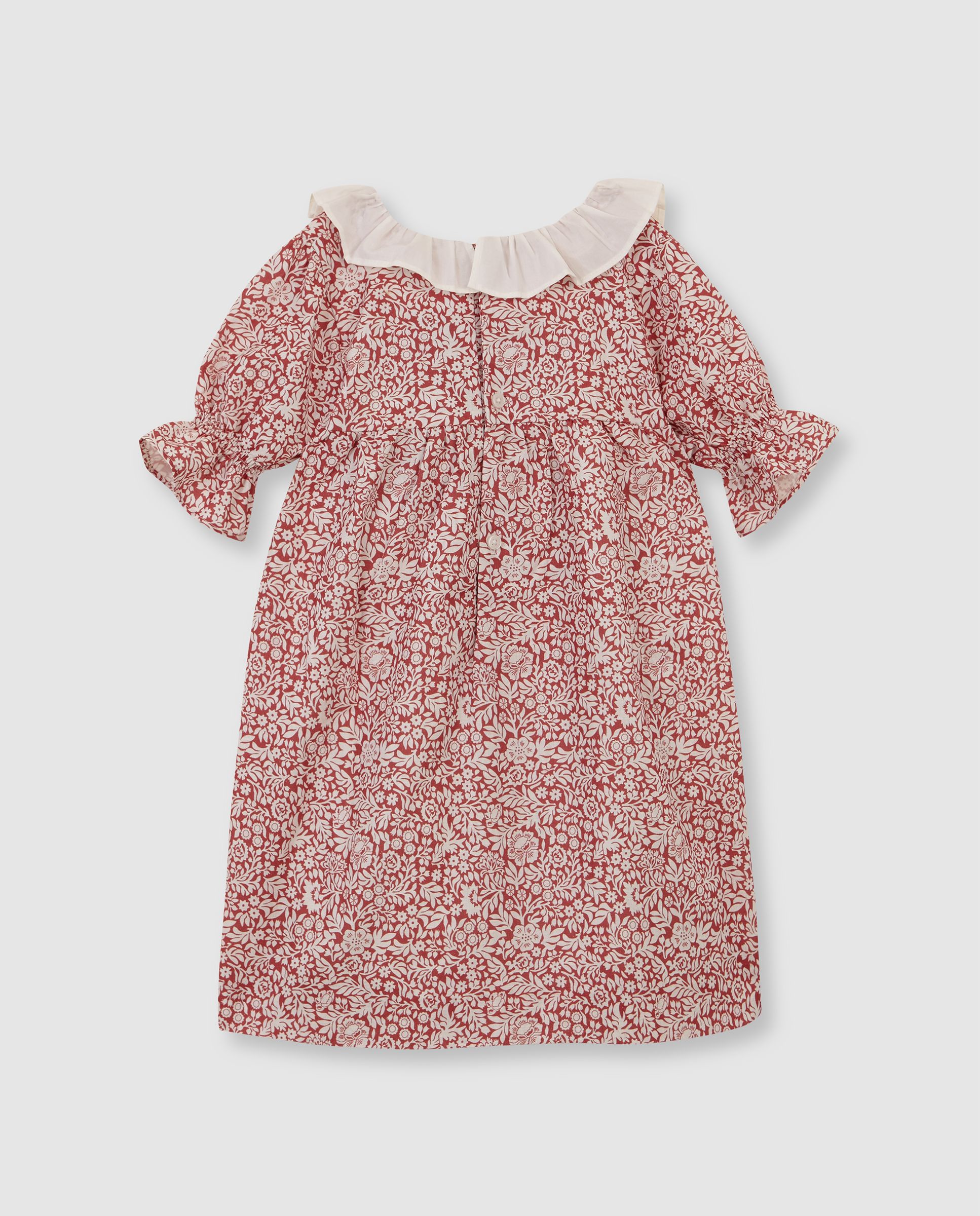 Vestido de Linho Infantil Estampado Gocco Rosa / Branco-4