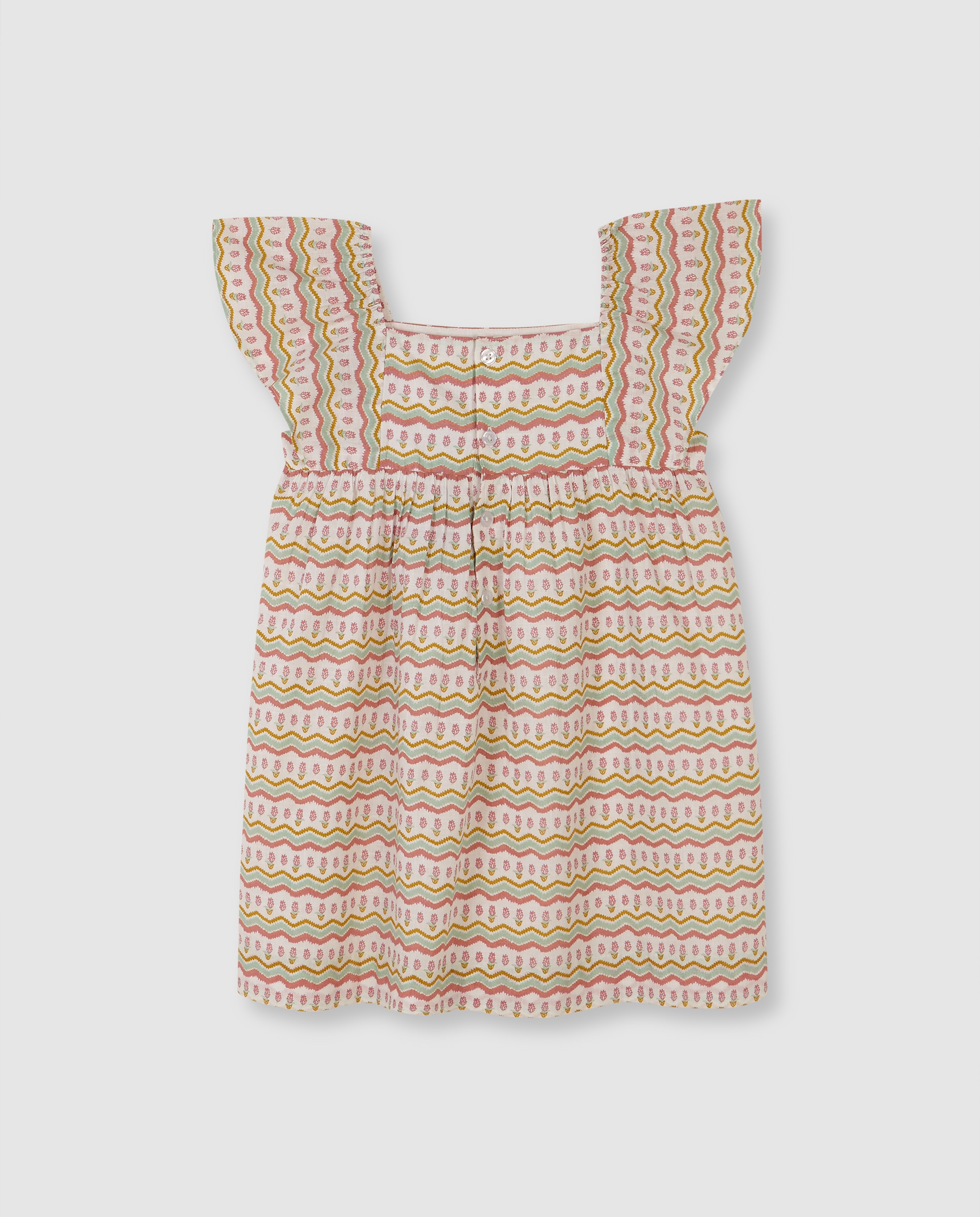 Vestido Infantil com Print Ikat Gocco Branco-marfim-4