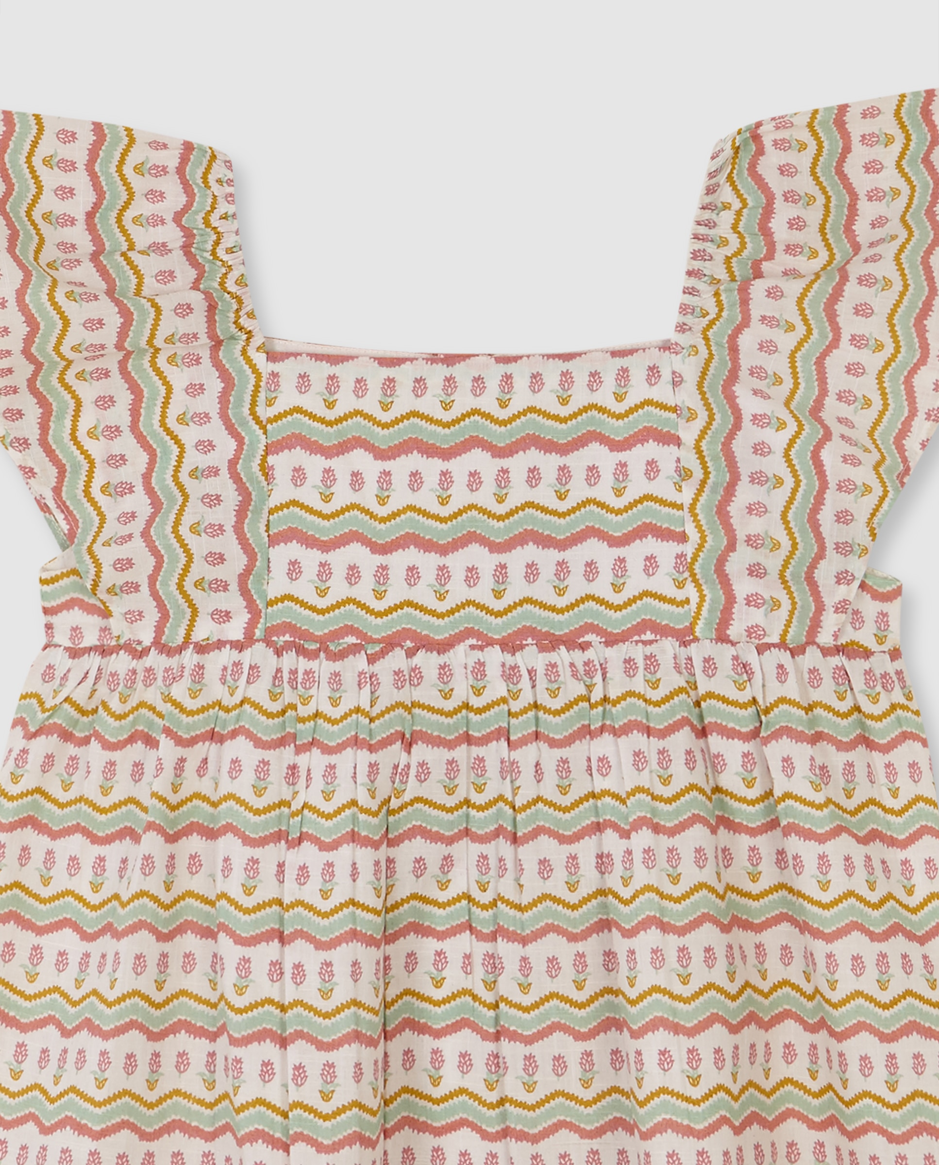 Vestido Infantil com Print Ikat Gocco Branco-marfim-5