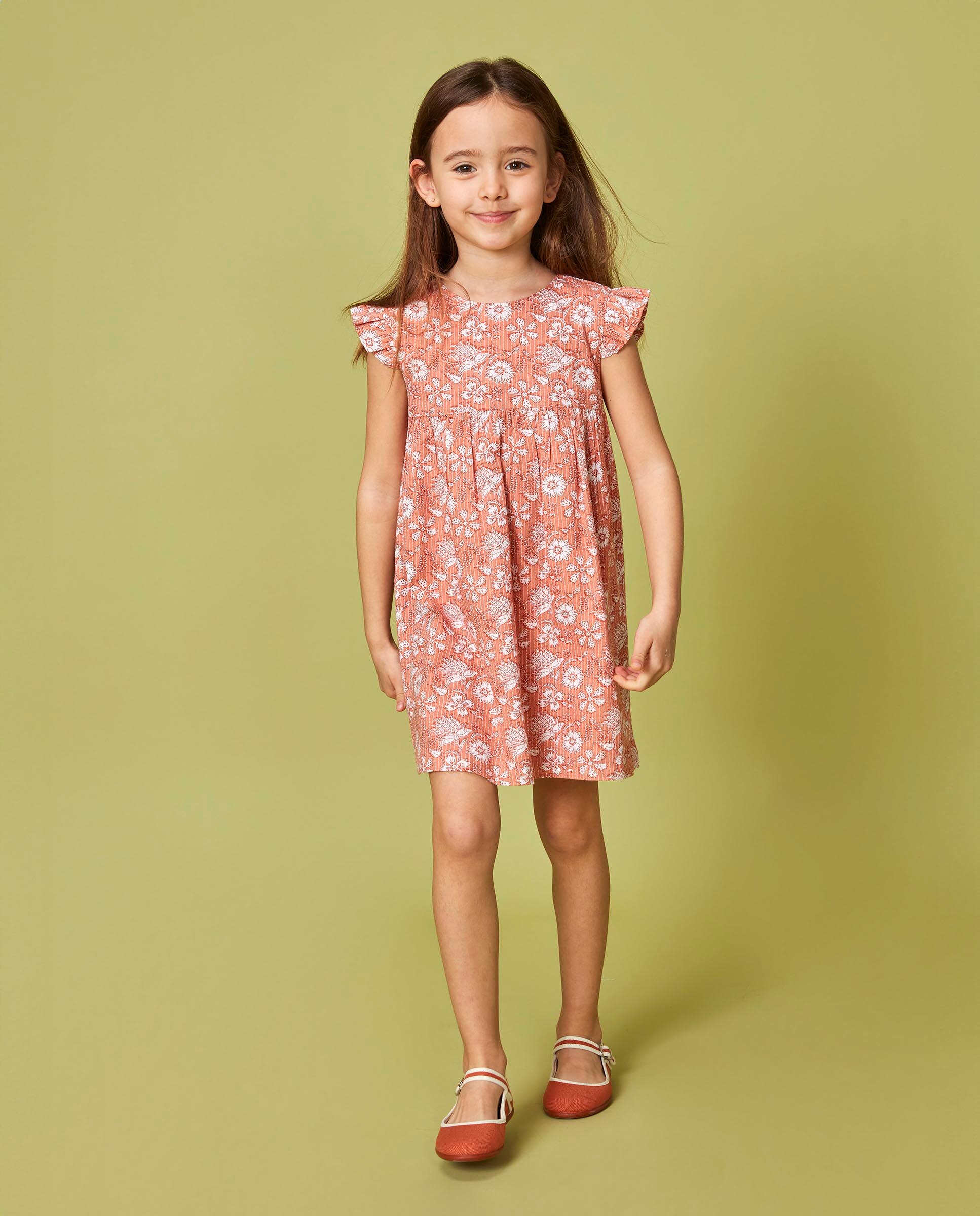 Vestido Infantil com Flor Índia Rosa-claro-5