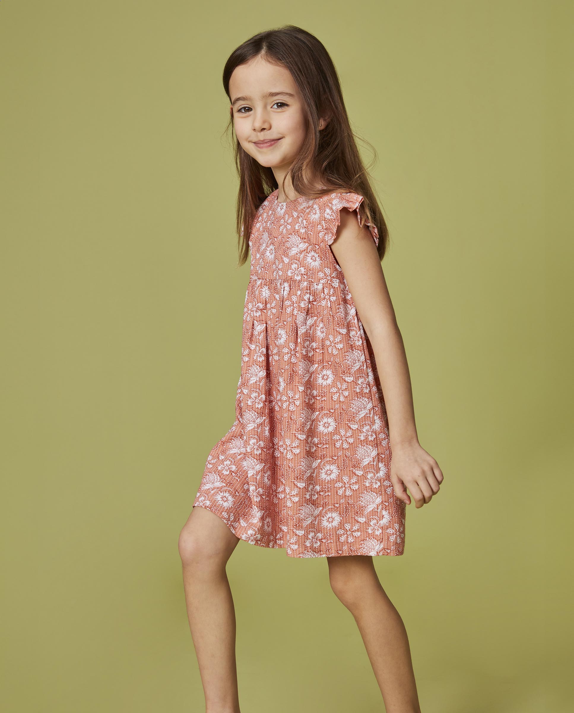 Vestido Infantil com Flor Índia Rosa-claro-6