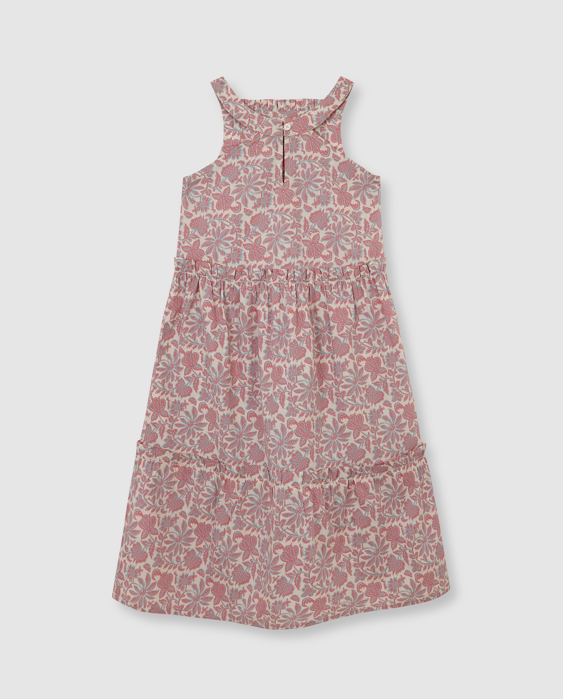 Vestido Infantil Midi Flor Índia Gocco Multicolor-2