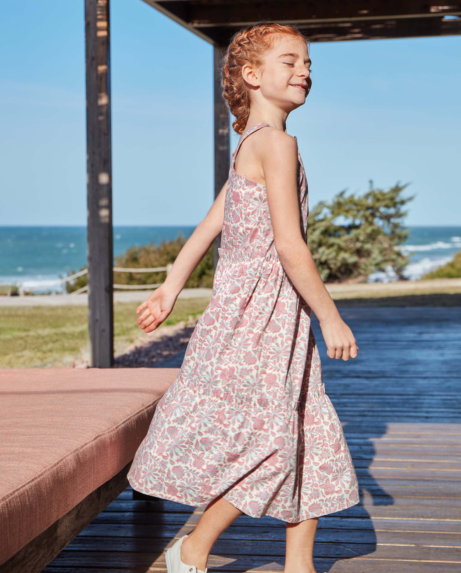 Vestido Infantil Midi Flor Índia Gocco Multicolor-5