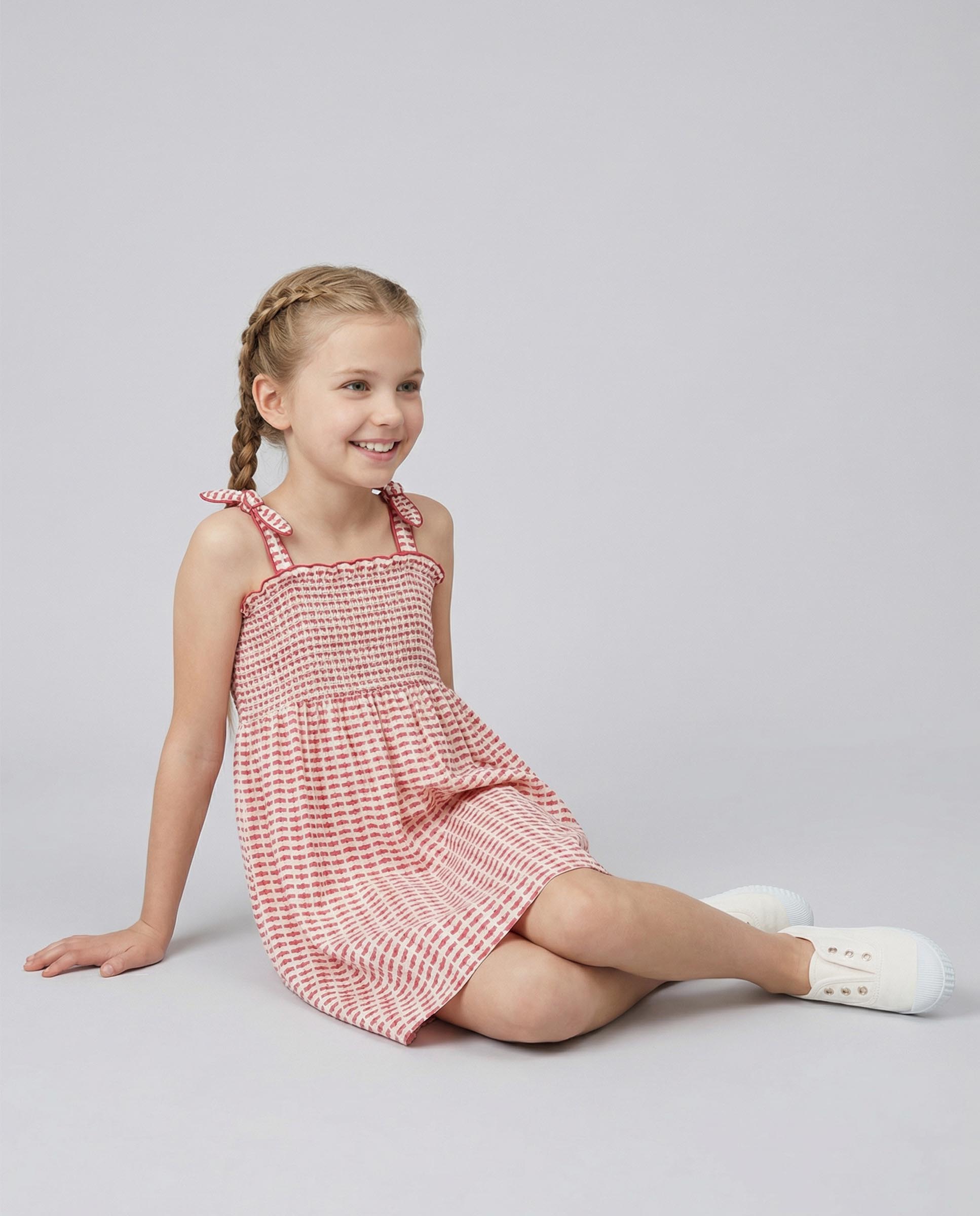 Vestido Infantil com Folhos Gocco Branco-6
